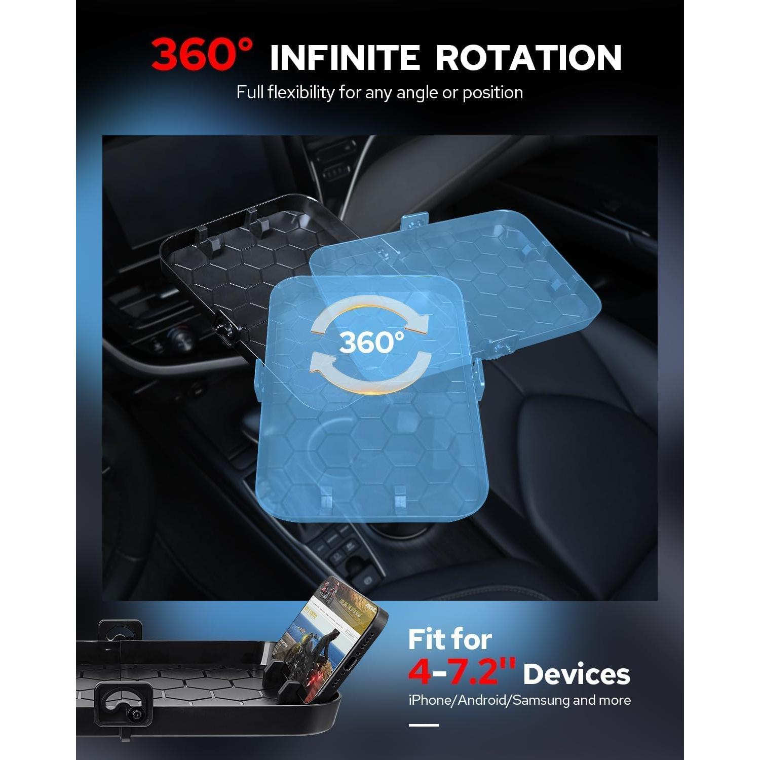 Bandeja Soporte para Tazas de Coche ANONEMOTO 24.1 cm Ajustable