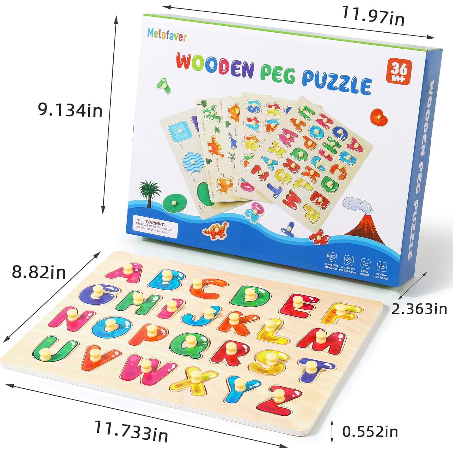 Rompecabezas de Madera Montessori 4 Pcs para Niños 2-5 Años