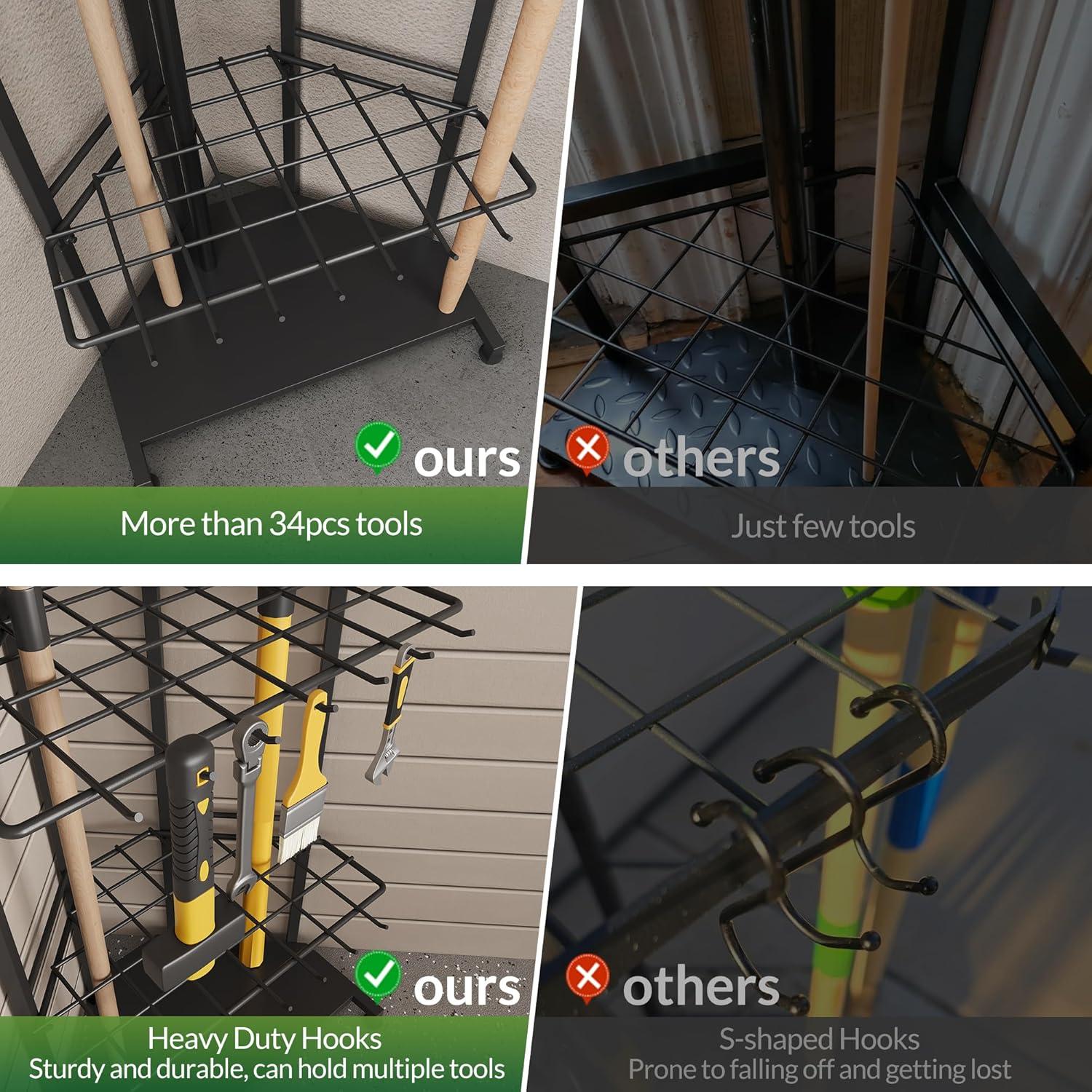 Organizador de Herramientas de Jardín Sttoraboks - Estante de Metal 34 Compartimentos