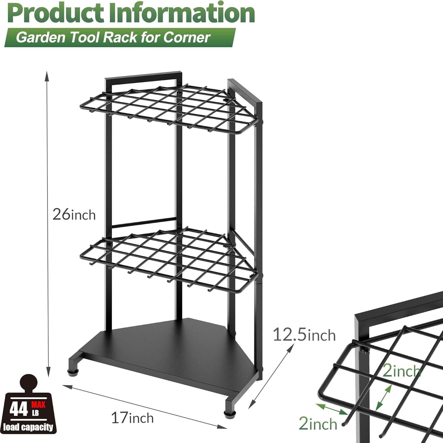 Organizador de Herramientas de Jardín Sttoraboks - Estante de Metal 34 Compartimentos