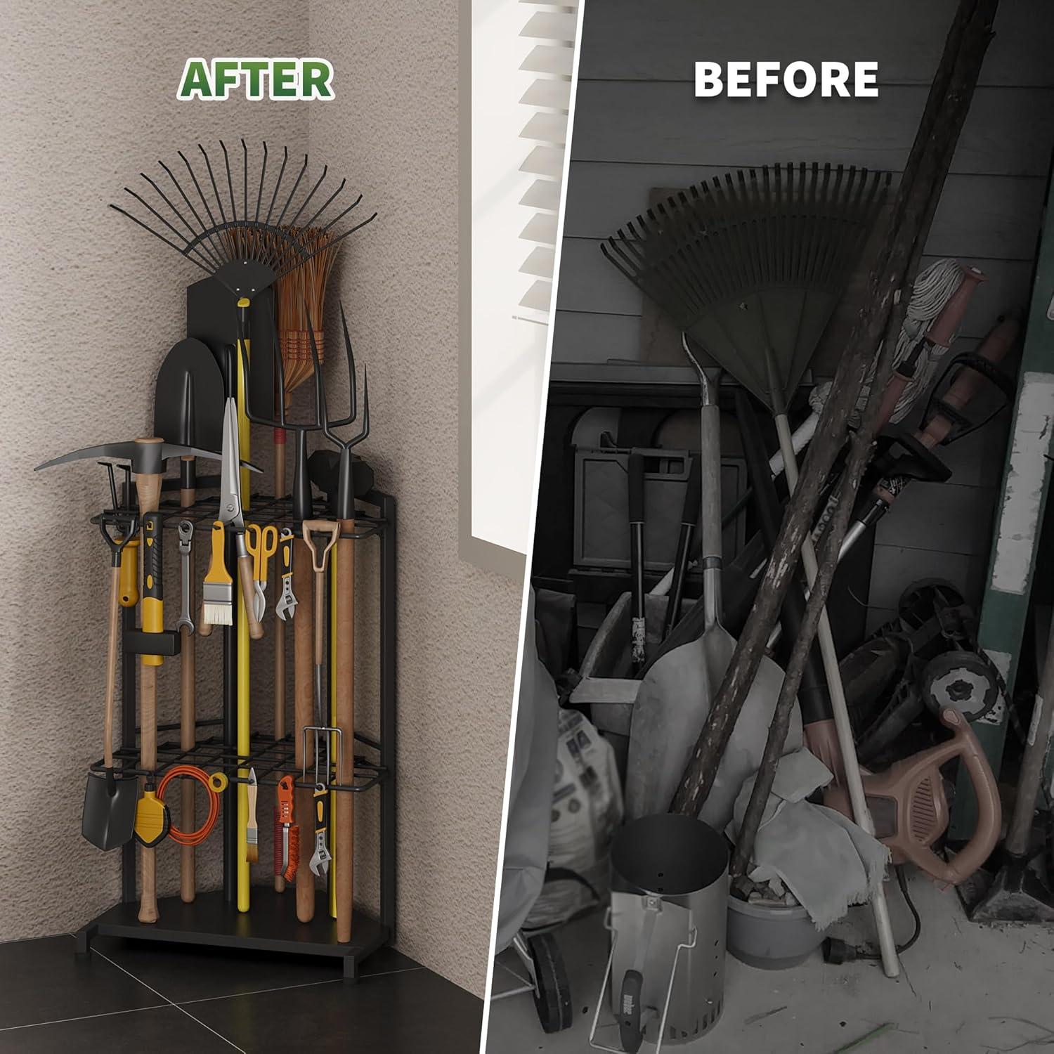 Organizador de Herramientas de Jardín Sttoraboks - Estante de Metal 34 Compartimentos