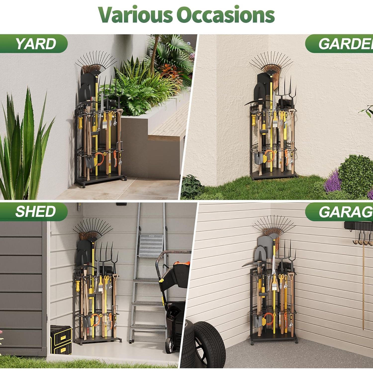 Organizador de Herramientas de Jardín Sttoraboks - Estante de Metal 34 Compartimentos