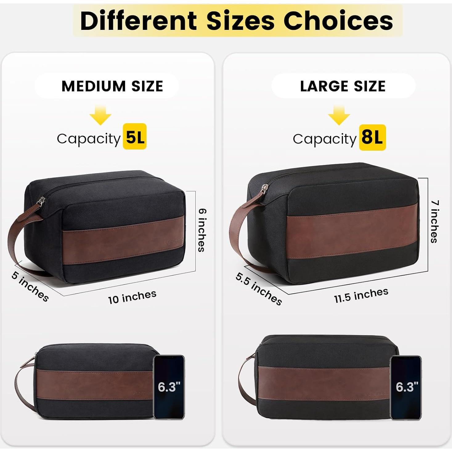 Bolsa de Aseo Vorspack Grande Resistente al Agua Negra