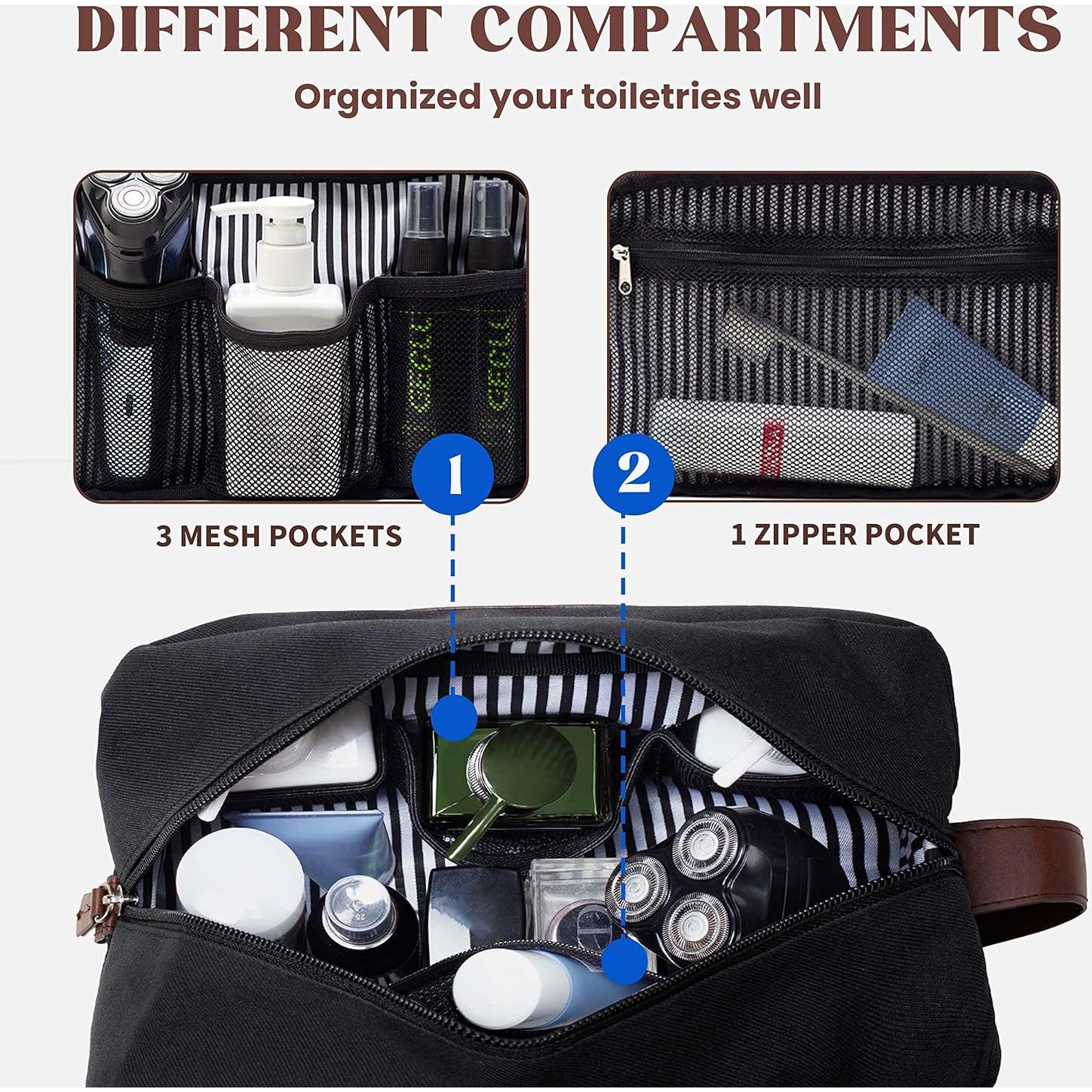 Bolsa de Aseo Vorspack Grande Resistente al Agua Negra