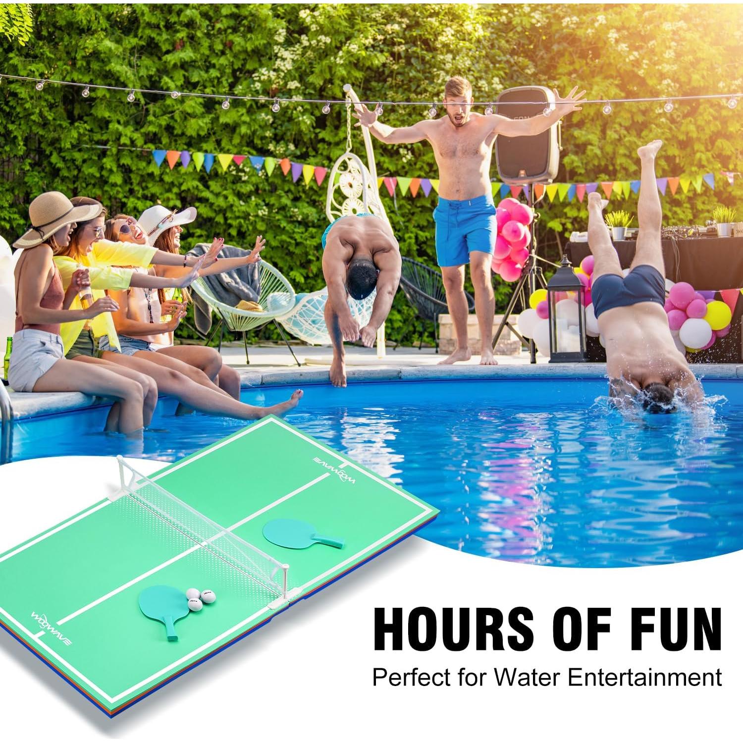Mesa de Ping Pong Flotante WOOWAVE 142x71 cm para Piscina