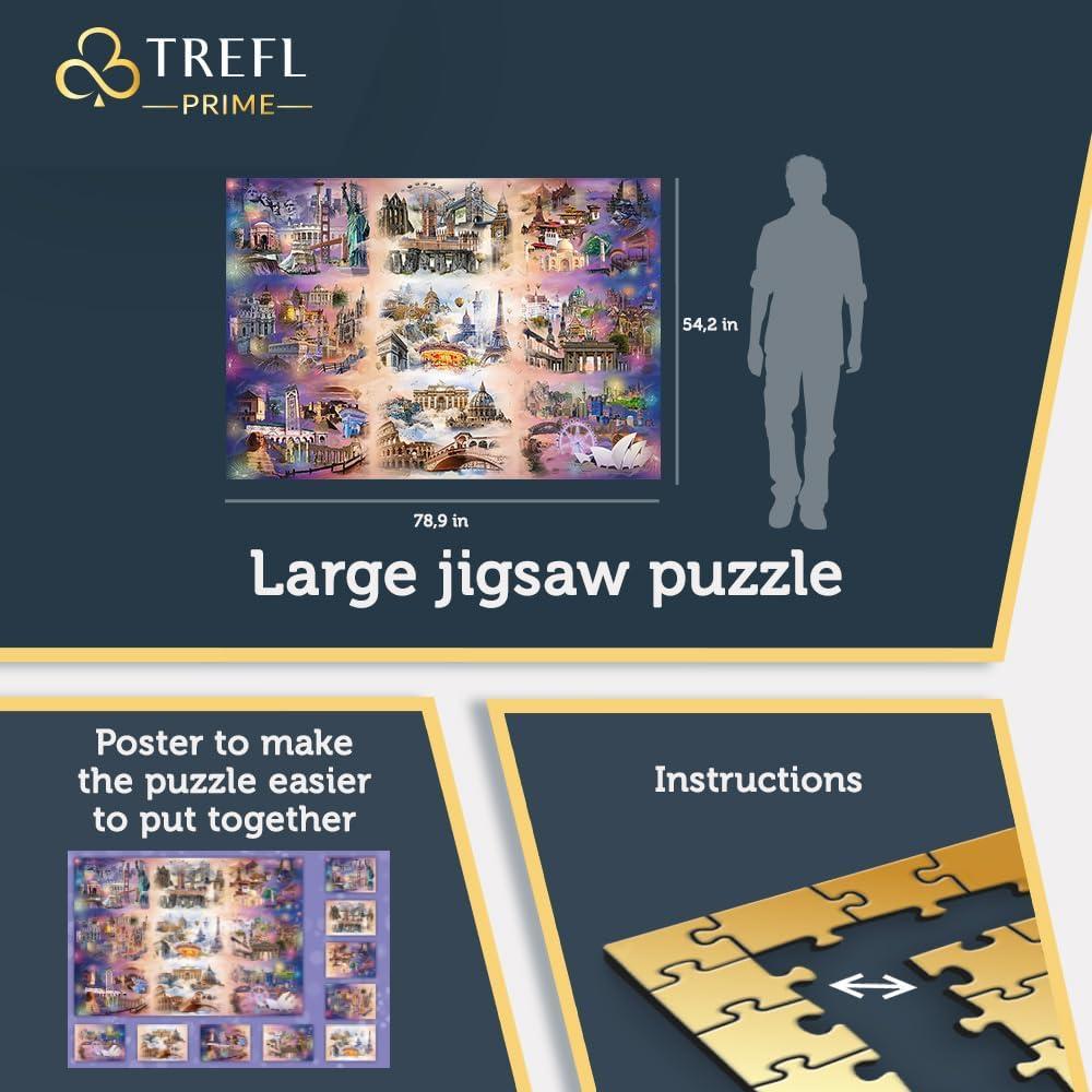 Rompecabezas Trefl Prime 13500 Piezas Ciudades Famosas 198x137cm