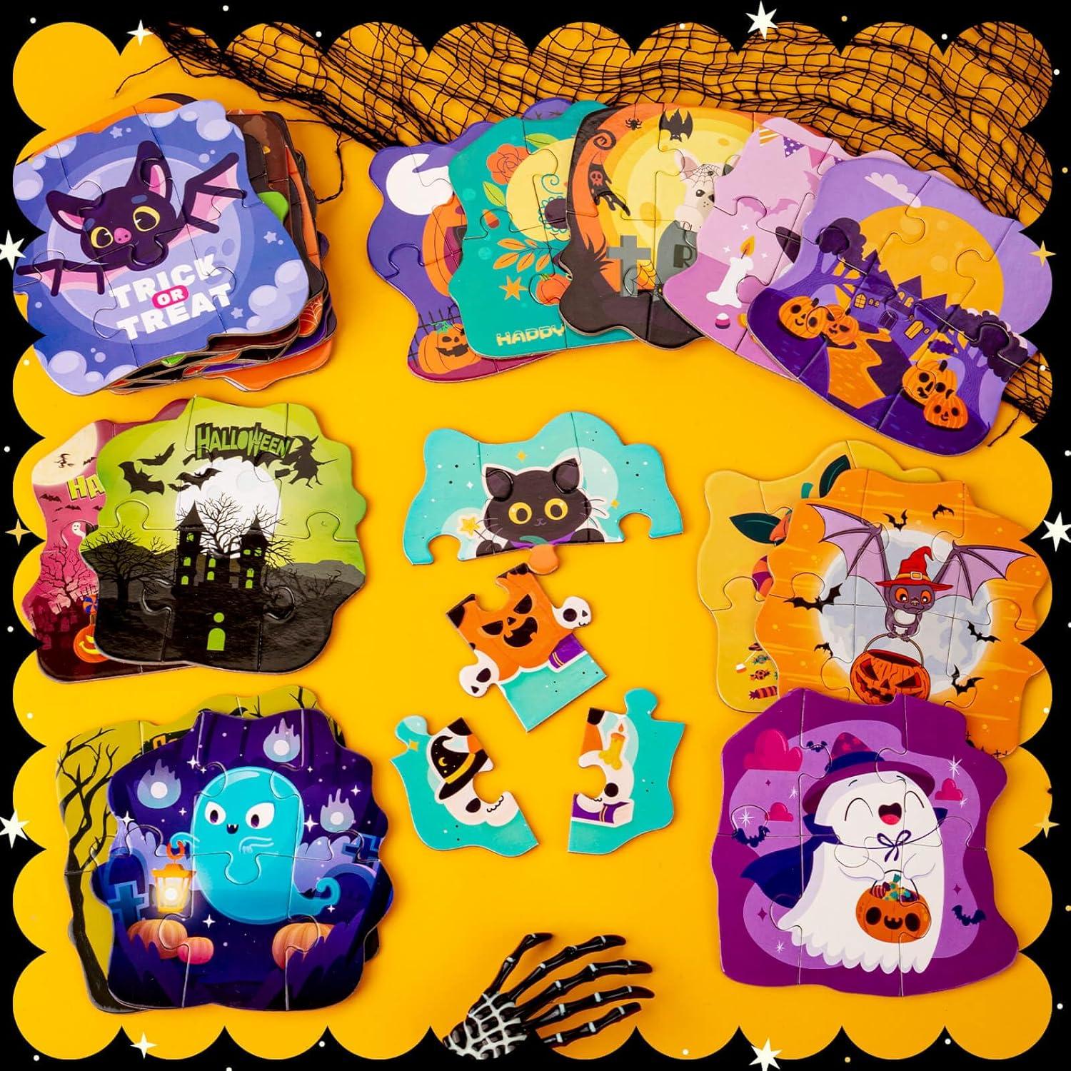 Paquete de 24 Rompecabezas de Halloween para Niños - HFAYDZSW