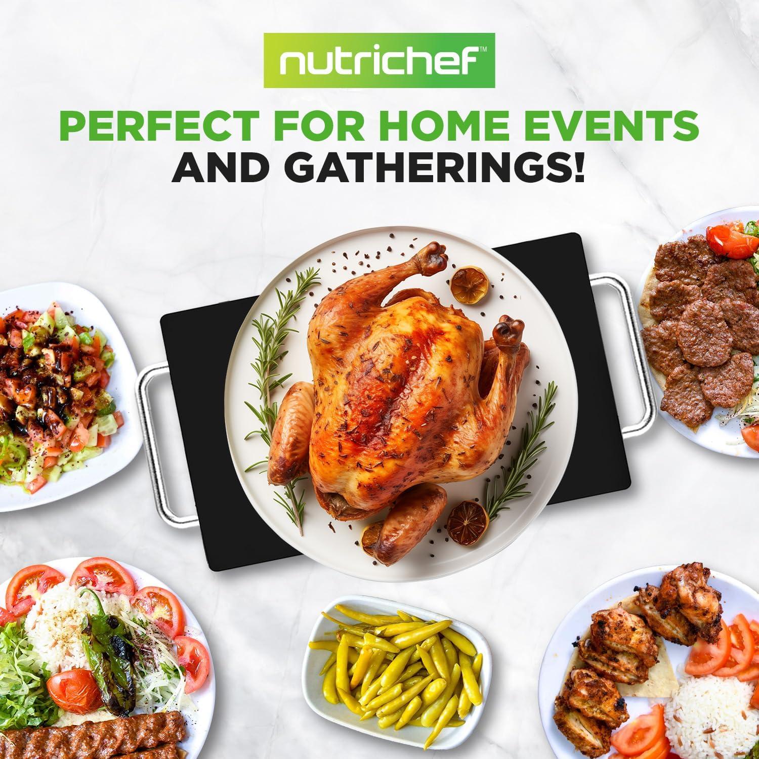 Bandeja Calentadora Eléctrica Nutrichef 36.8x21.8cm Vidrio Templado