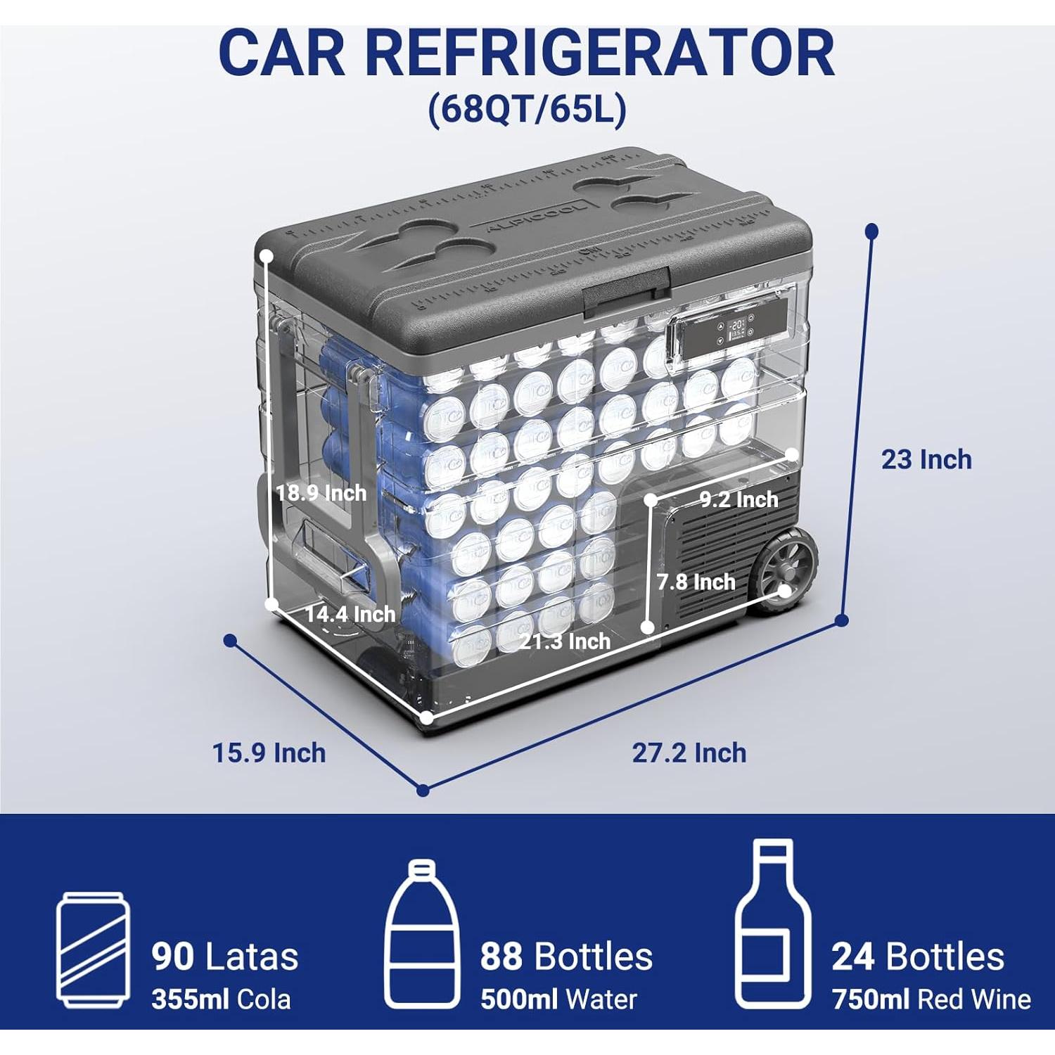 Refrigerador de Coche BODEGACOOLER 65L Control APP -20°C a 20°C