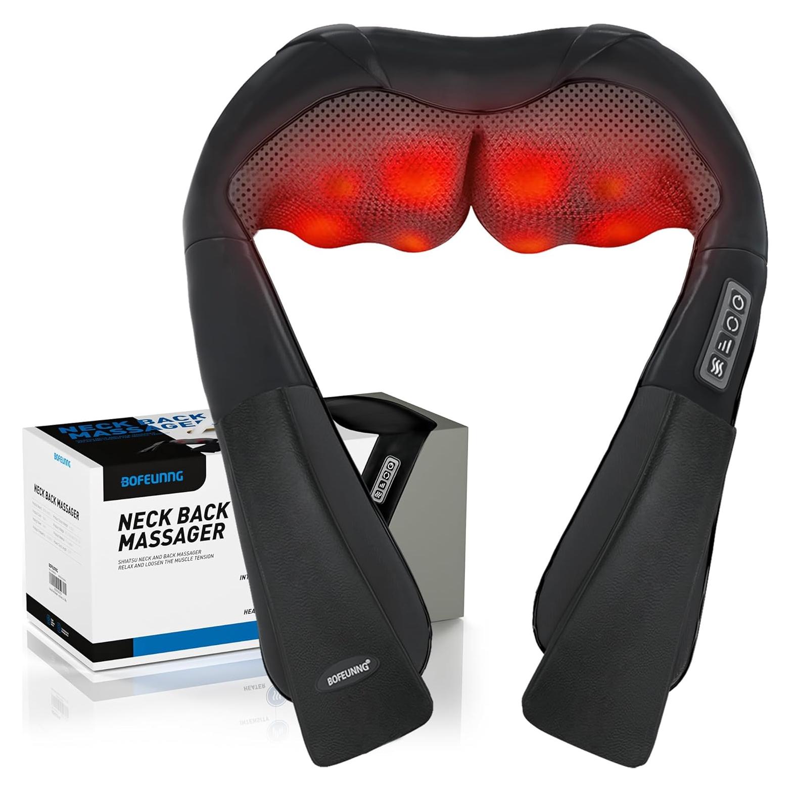 Masajeador de Cuello y Espalda Shiatsu BOFEUNNG con Calor