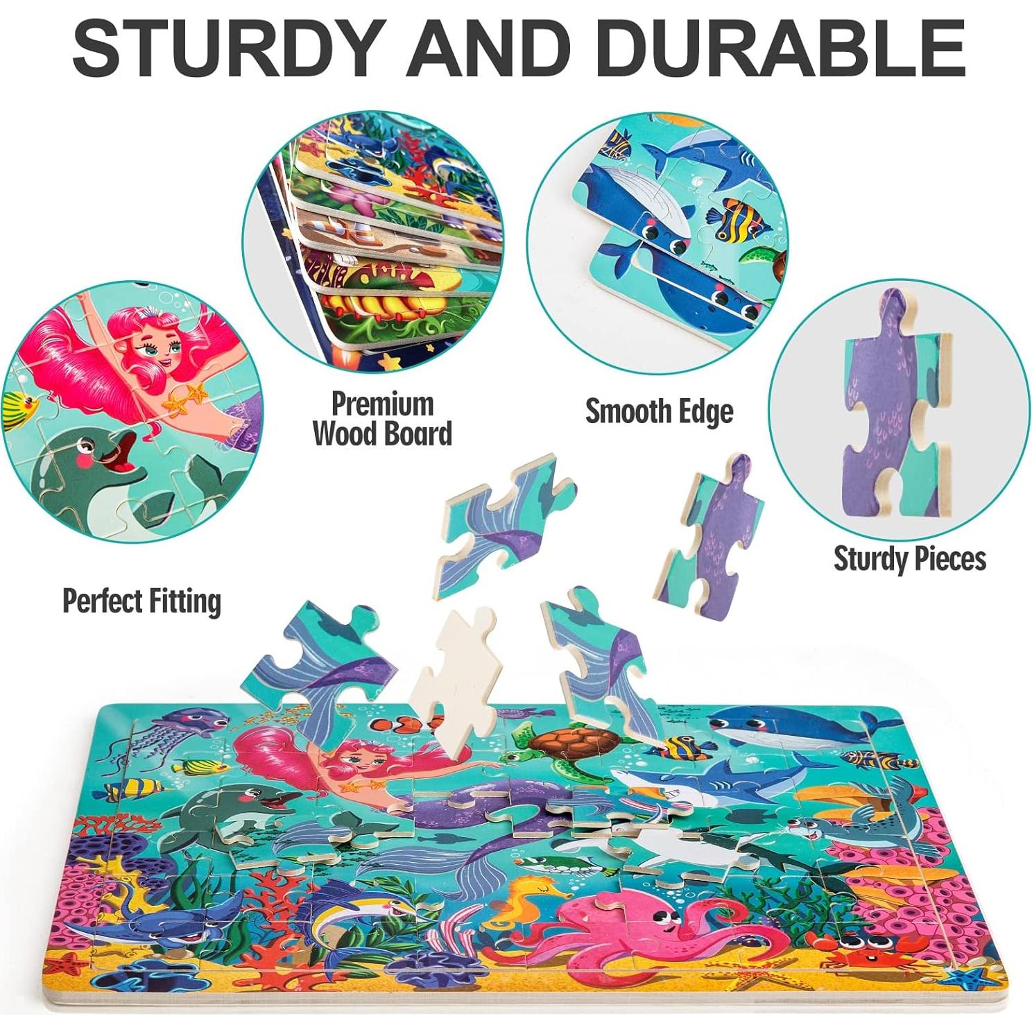 Rompecabezas de Madera OSBOO 48 Piezas para Niños 4-8 Años