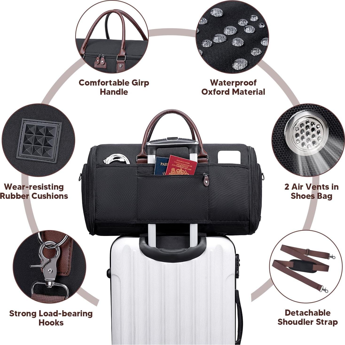 Bolsa de Ropa de Viaje Vessgra 2 en 1 Duffle Convertible 57.9cm