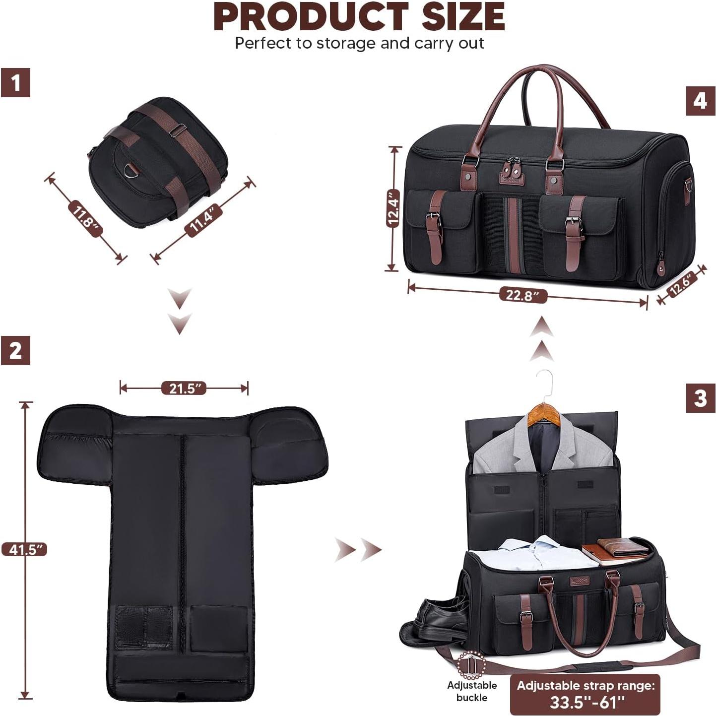 Bolsa de Ropa de Viaje Vessgra 2 en 1 Duffle Convertible 57.9cm