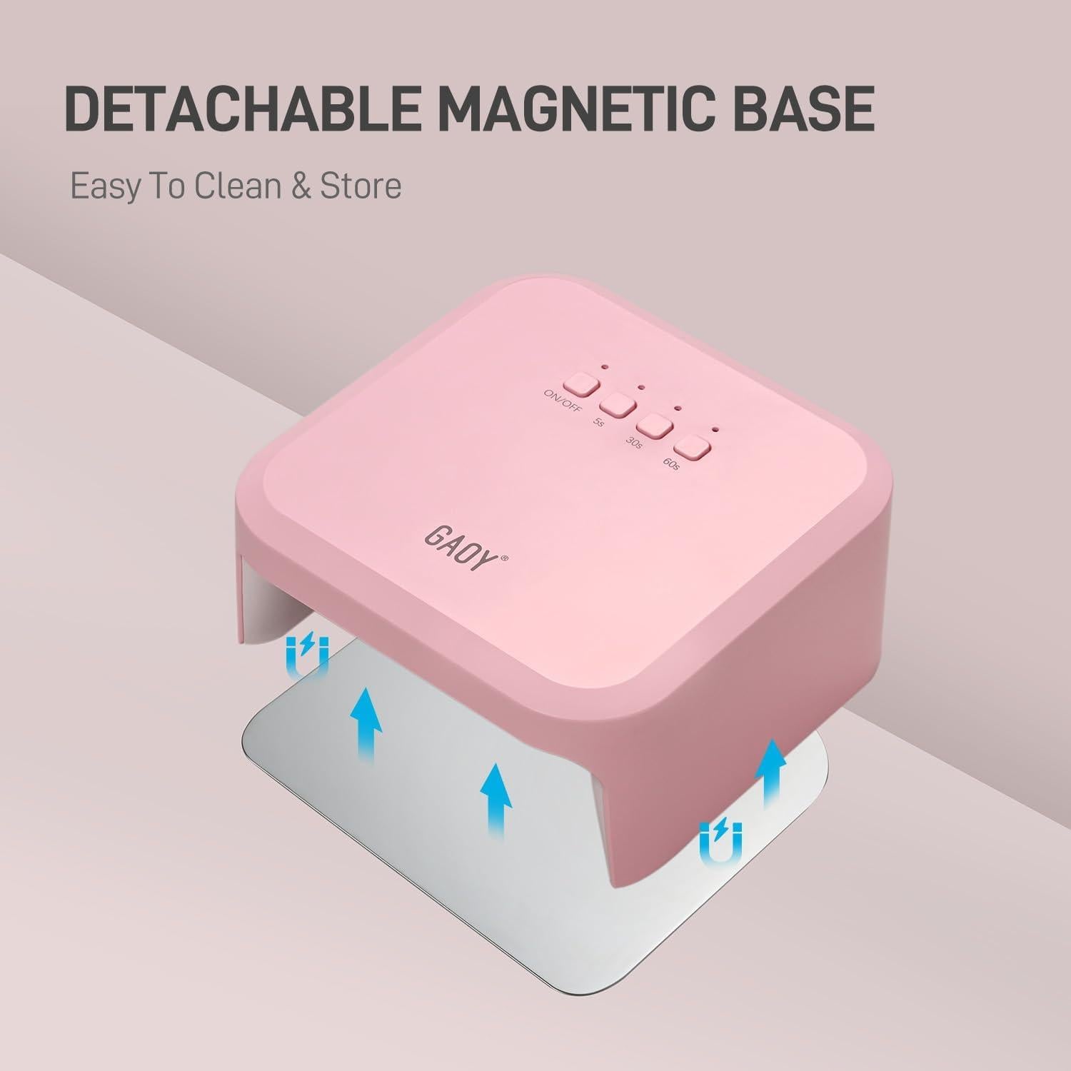 Lámpara UV para Uñas GAOY Rosa, Secado Rápido 30mW/cm²