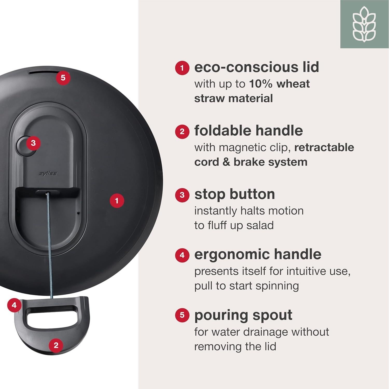 Zyliss Easy Spin Ensaladera Pequeña Acero Inoxidable 0.92kg
