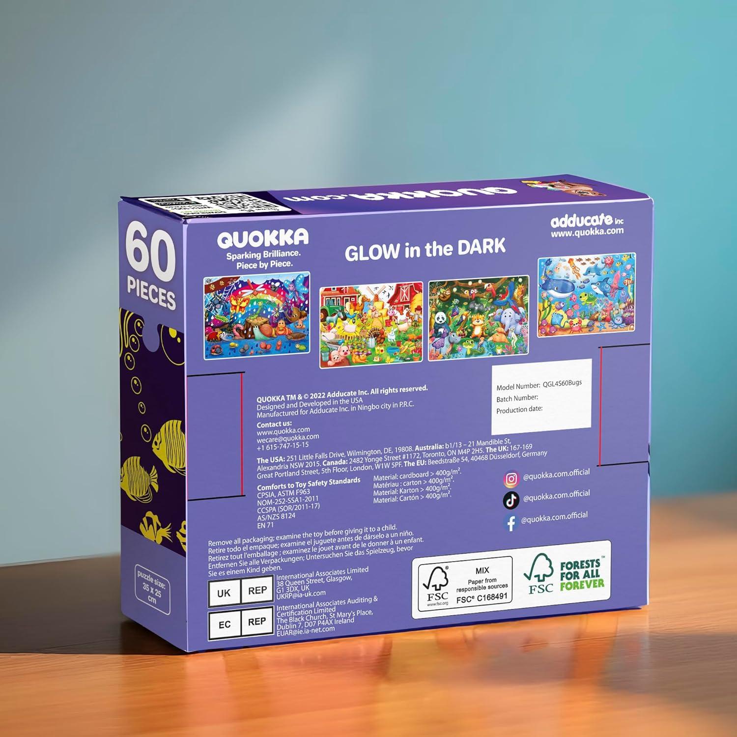 Rompecabezas Brillantes QUOKKA 4x60 Piezas para Niños 4-8 Años