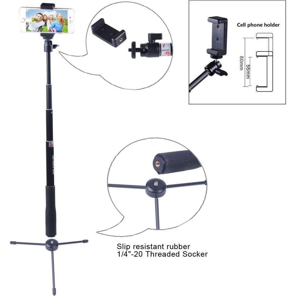 Palo Selfie Telescópico Smatree Q3 con Trípode 30-93 cm