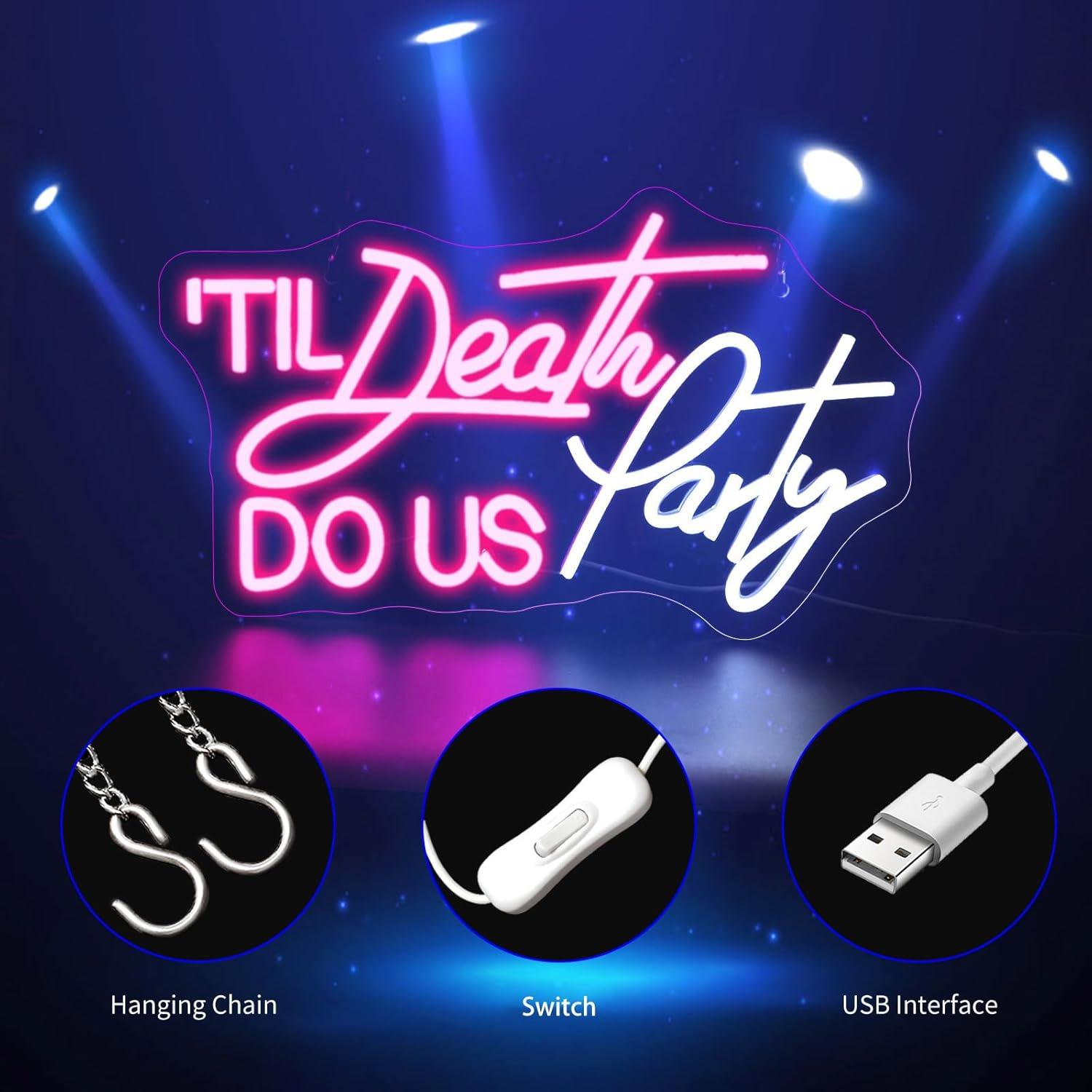 Luz de Neón LED Til Death Do Us Party para Decoración