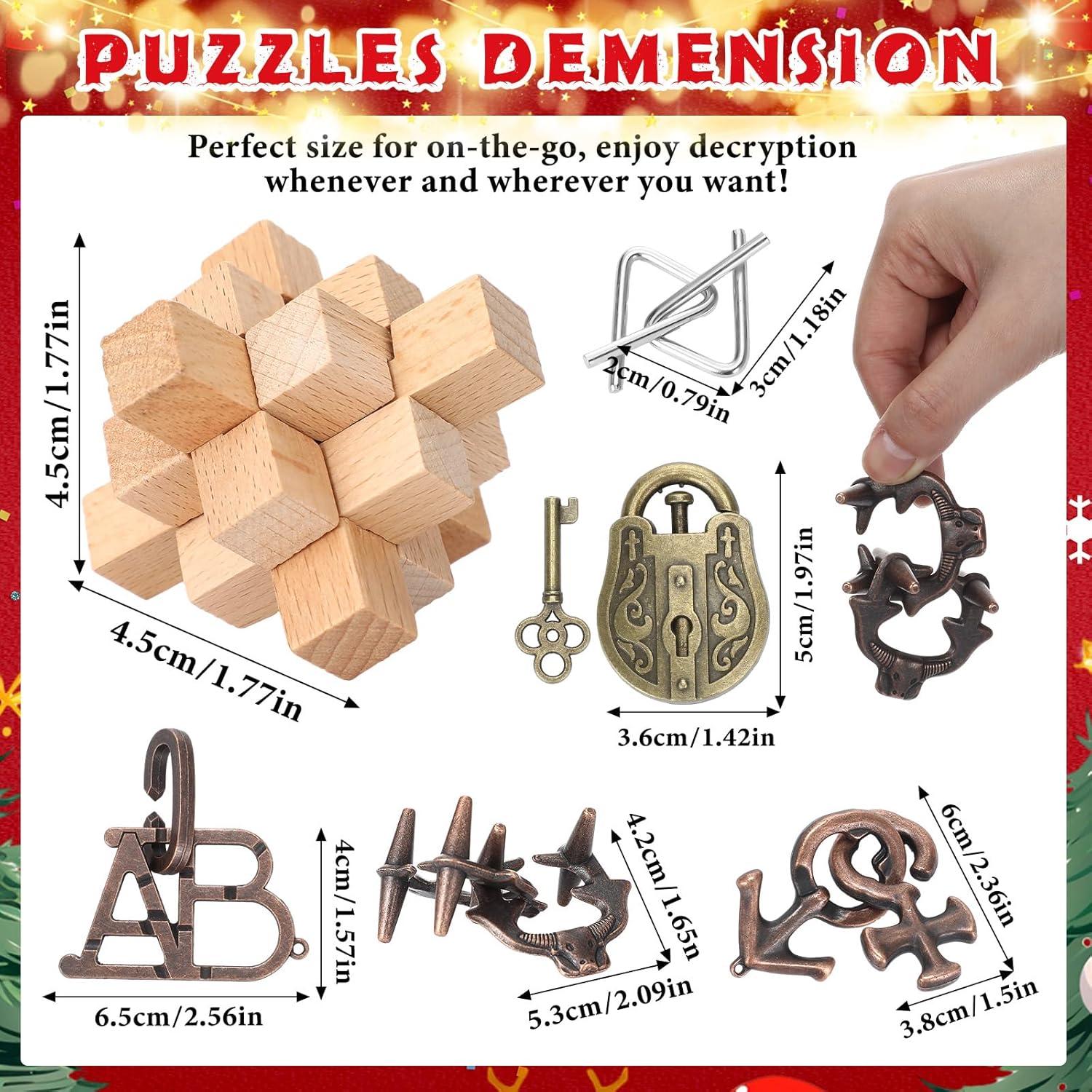 Rompecabezas de Ingenio 32 Piezas Metal y Madera IQ Seenelling