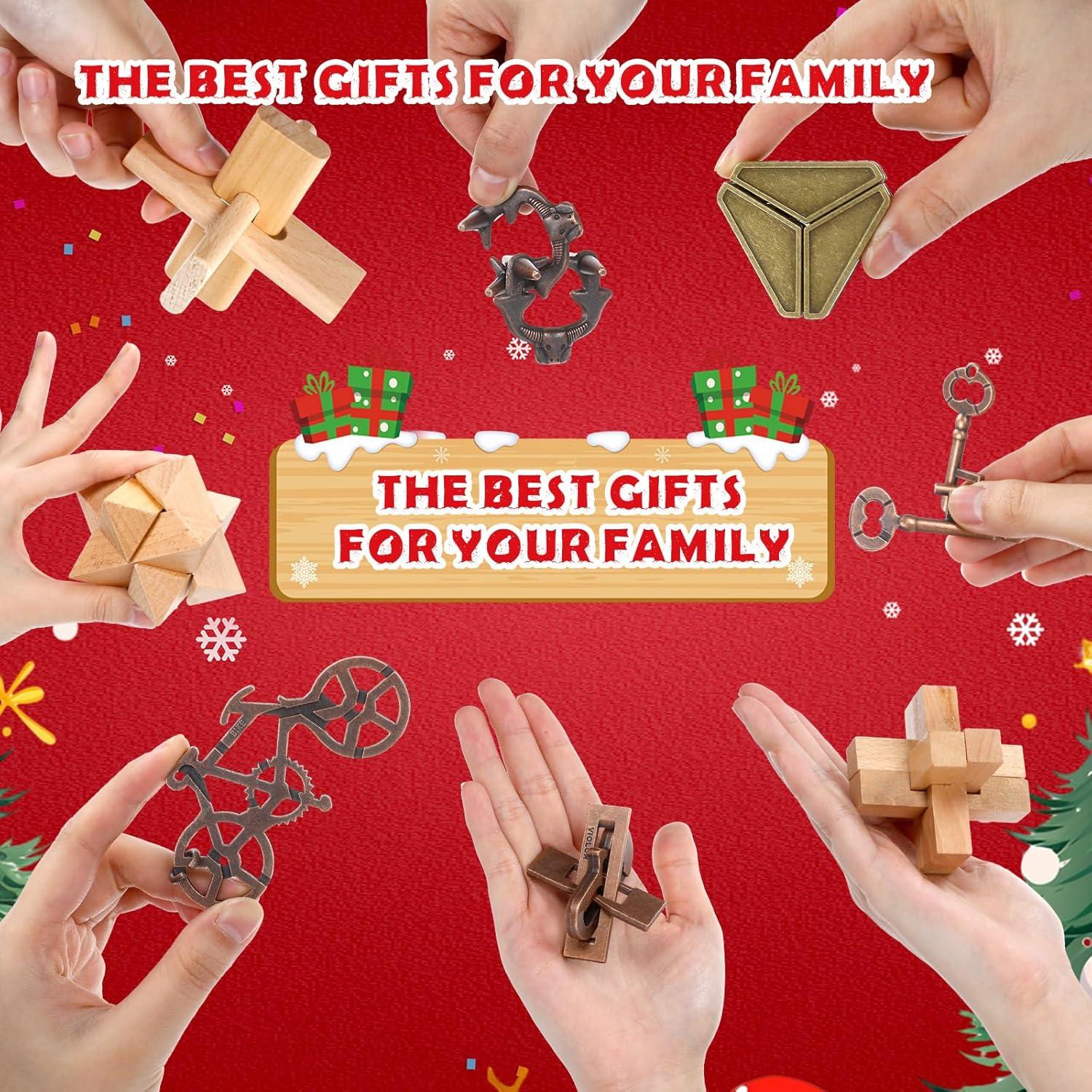 Rompecabezas de Ingenio 32 Piezas Metal y Madera IQ Seenelling