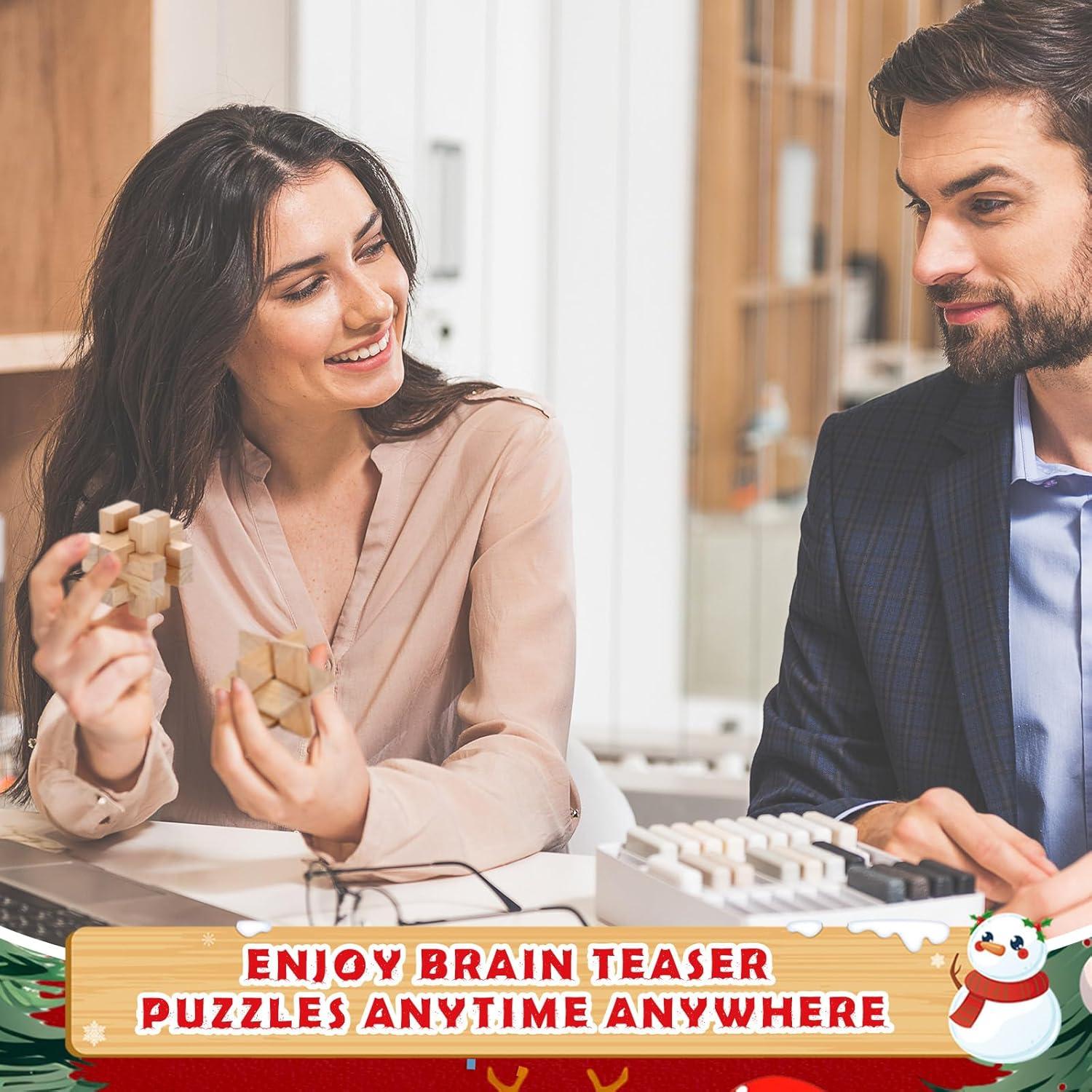 Rompecabezas de Ingenio 32 Piezas Metal y Madera IQ Seenelling