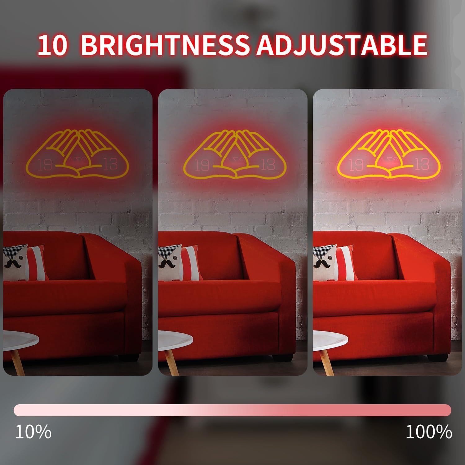 Luz de neón regulable Vveikea roja para decoración de pared