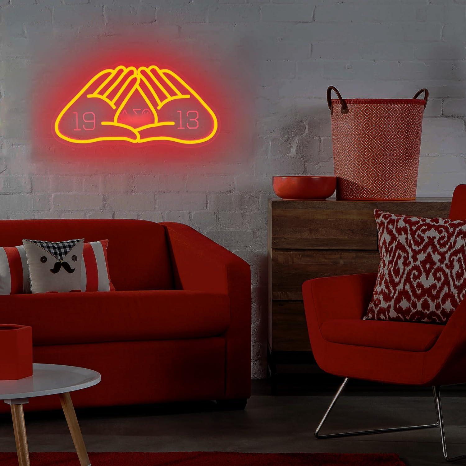 Luz de neón regulable Vveikea roja para decoración de pared