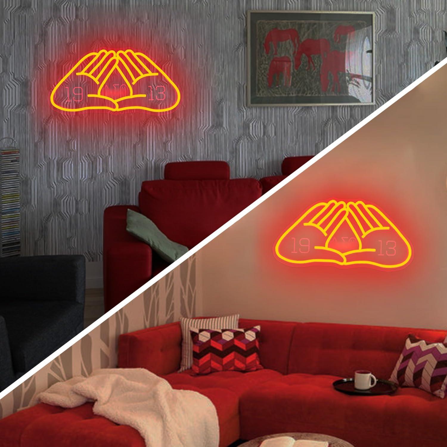 Luz de neón regulable Vveikea roja para decoración de pared