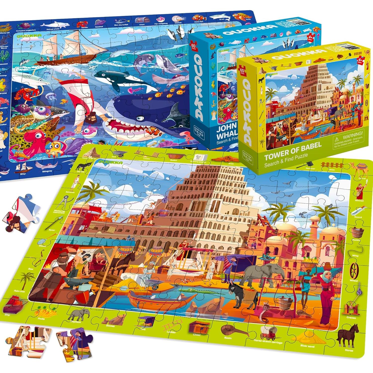 Rompecabezas Educativos QUOKKA 60 Piezas para Niños 4-10 Años