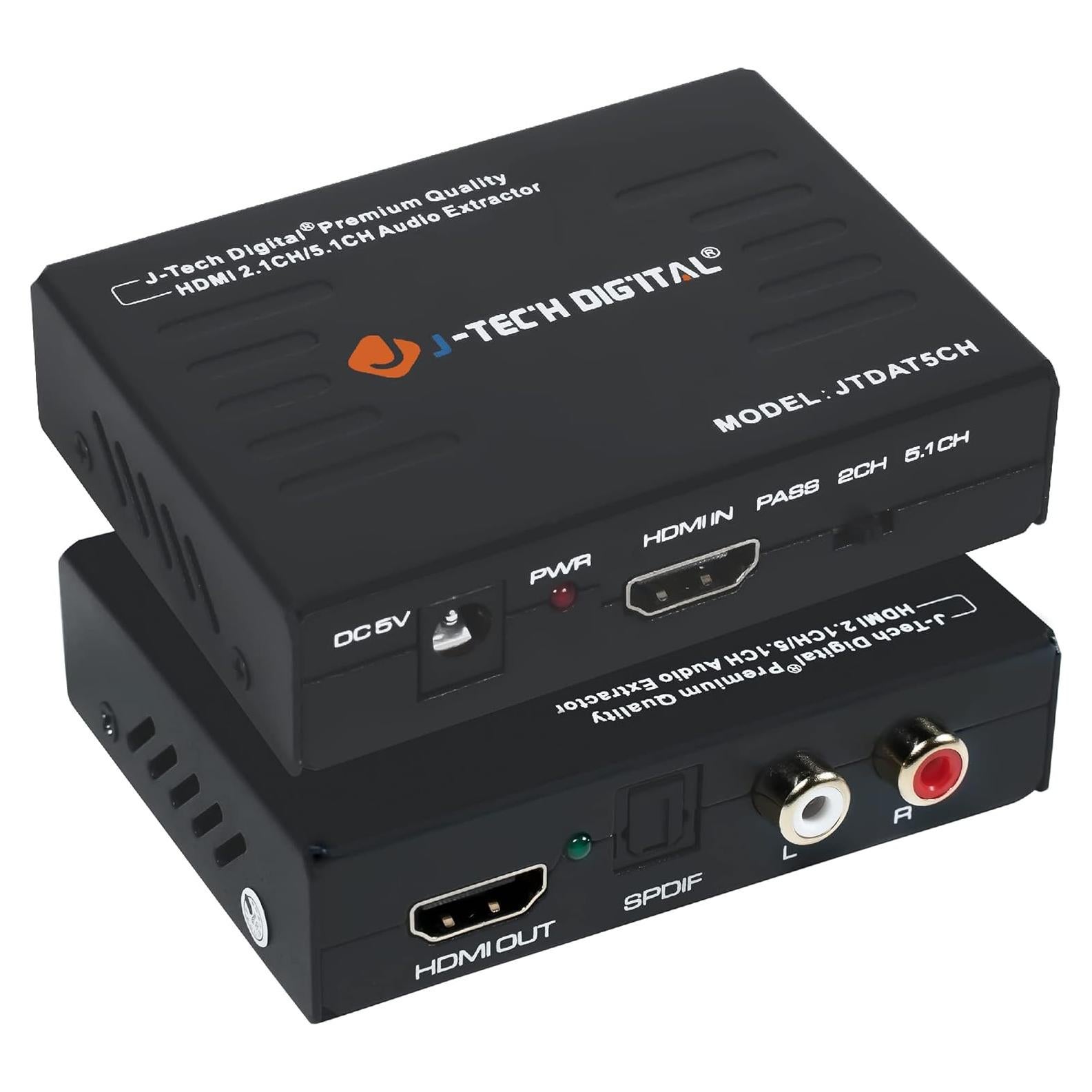 Extractor de Audio HDMI J-Tech Digital 4K@30Hz JTDAT5CH