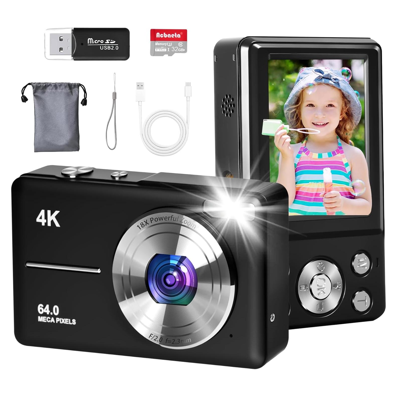 Cámara Digital 4K Acbaeta M5 Plus 64MP Zoom 18X Pantalla 2.8"