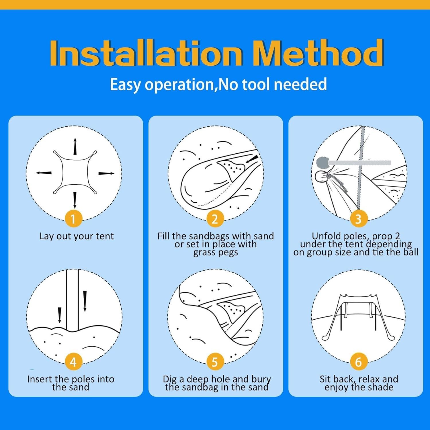 Canopy Playa YENGIAM 3.35x3.35m UPF50+ Turquesa