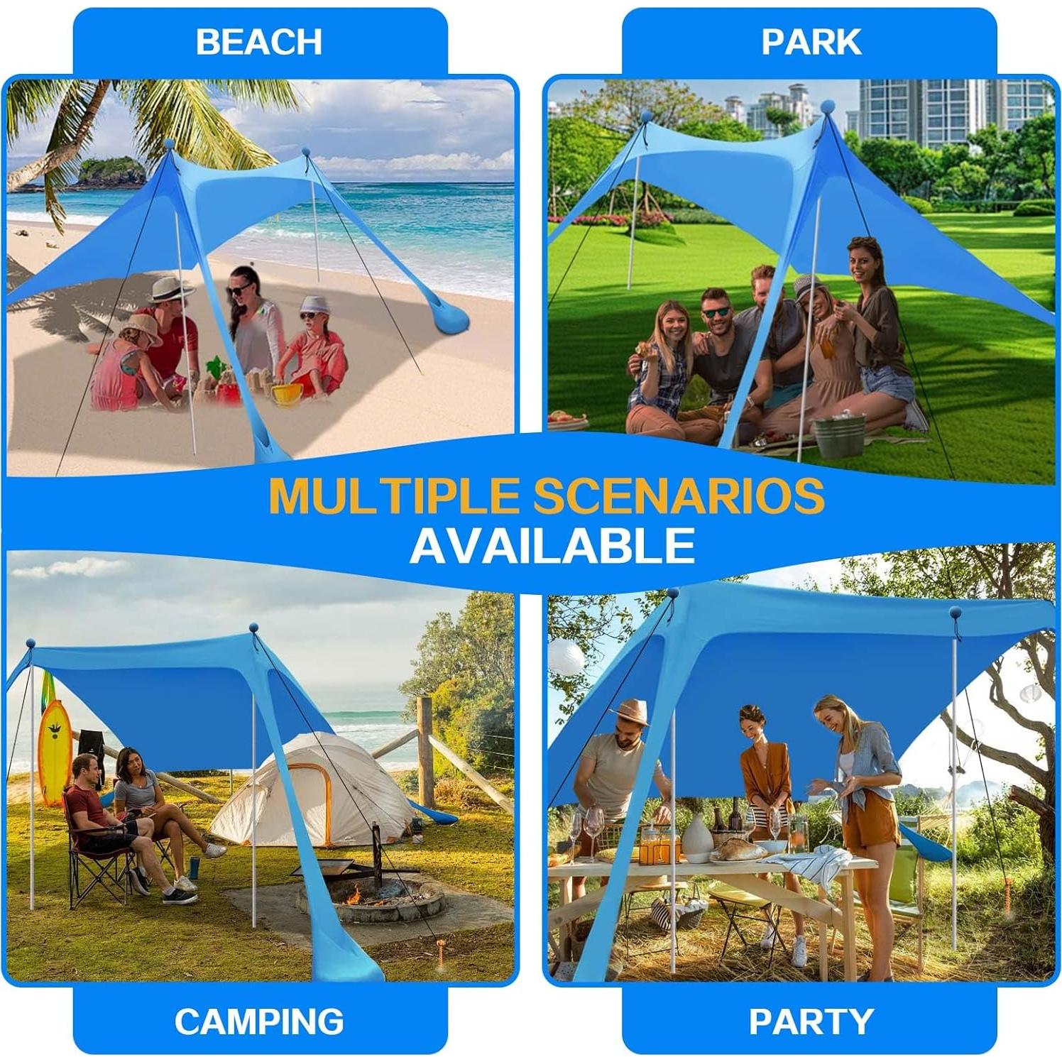 Canopy Playa YENGIAM 3.35x3.35m UPF50+ Turquesa