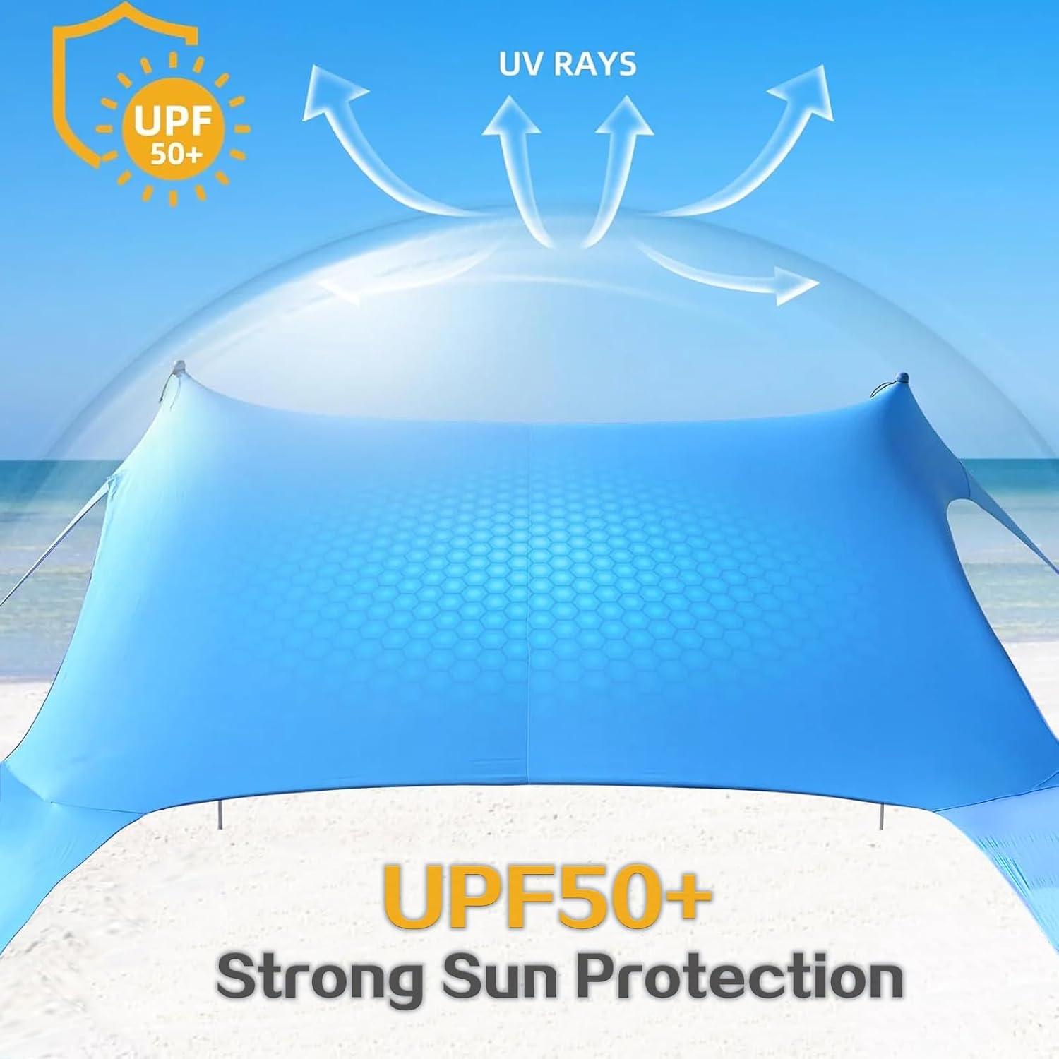 Canopy Playa YENGIAM 3.35x3.35m UPF50+ Turquesa