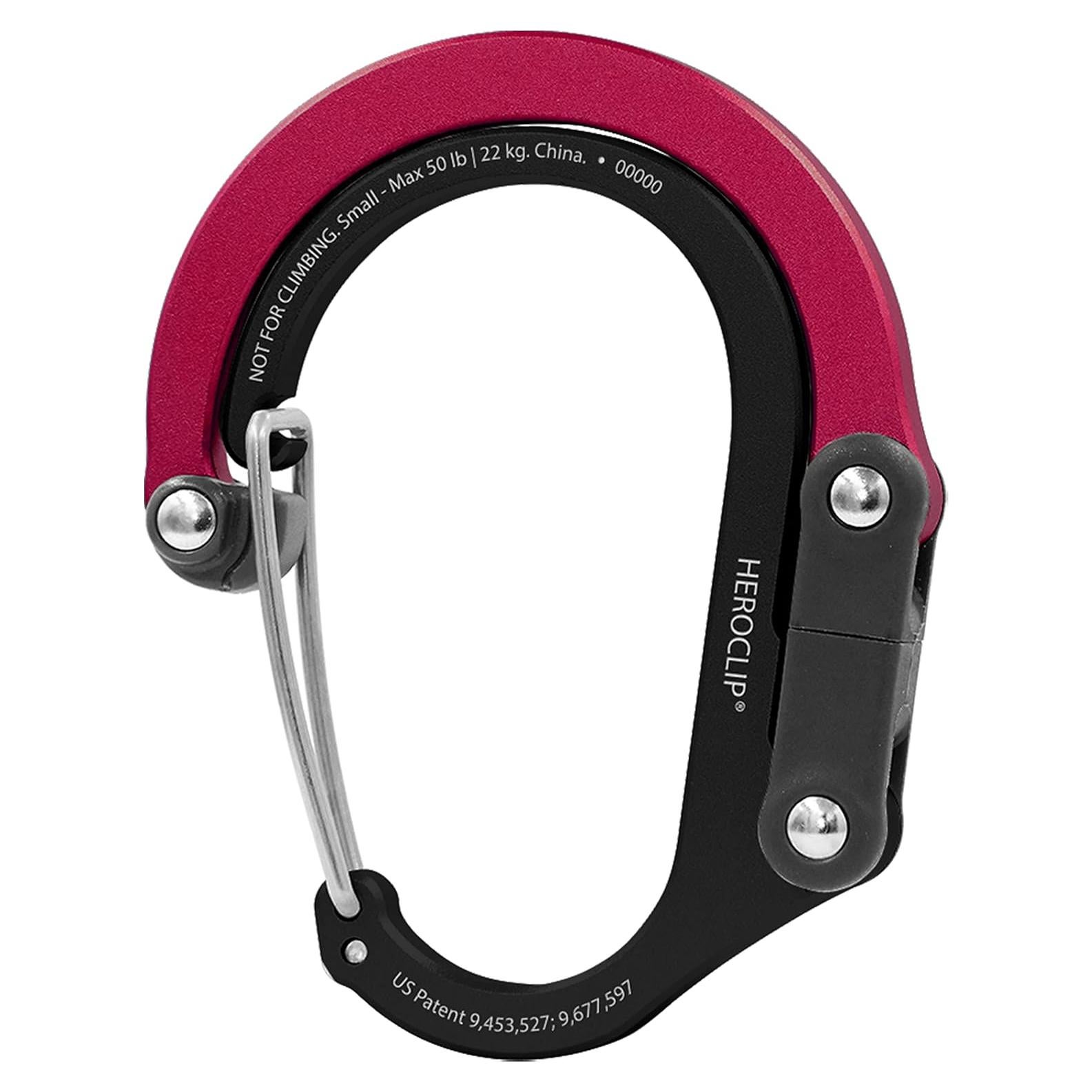 Clip Carabinero GEAR AID Heroclip Pequeño 22.68 kg Negro/Rojo