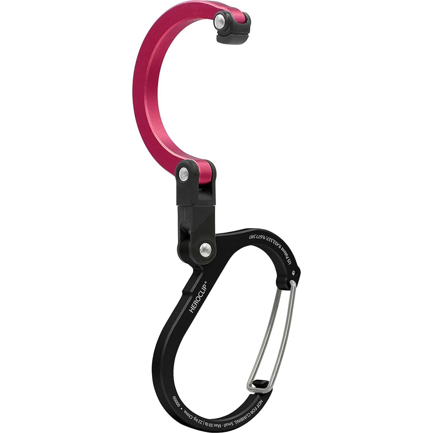 Clip Carabinero GEAR AID Heroclip Pequeño 22.68 kg Negro/Rojo