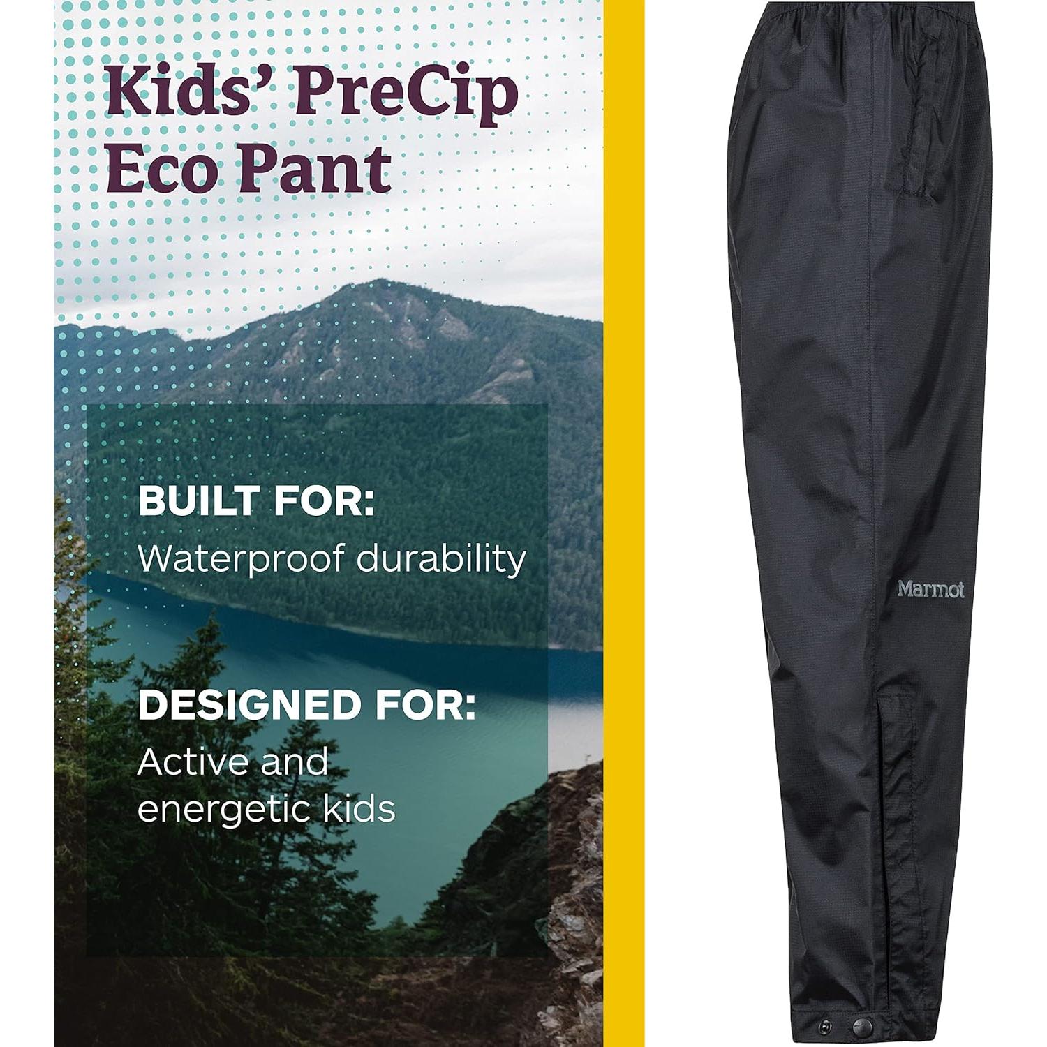 Pantalón Eco Precip Marmot para Niños Impermeable Negro