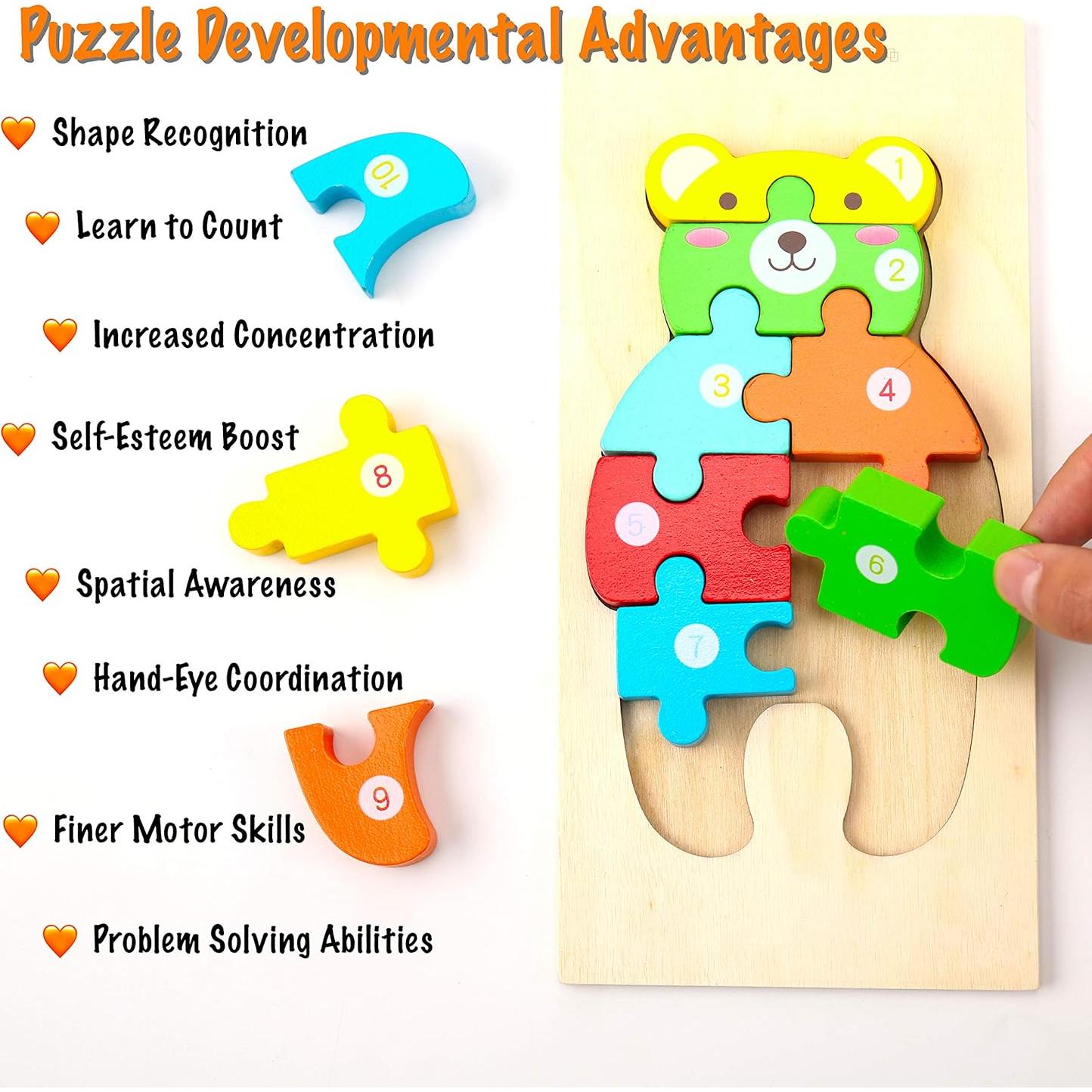 Rompecabezas de Madera Montessori Mama para Niños 2-4 Años