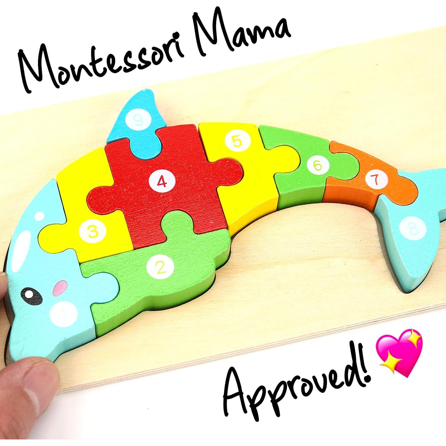Rompecabezas de Madera Montessori Mama para Niños 2-4 Años