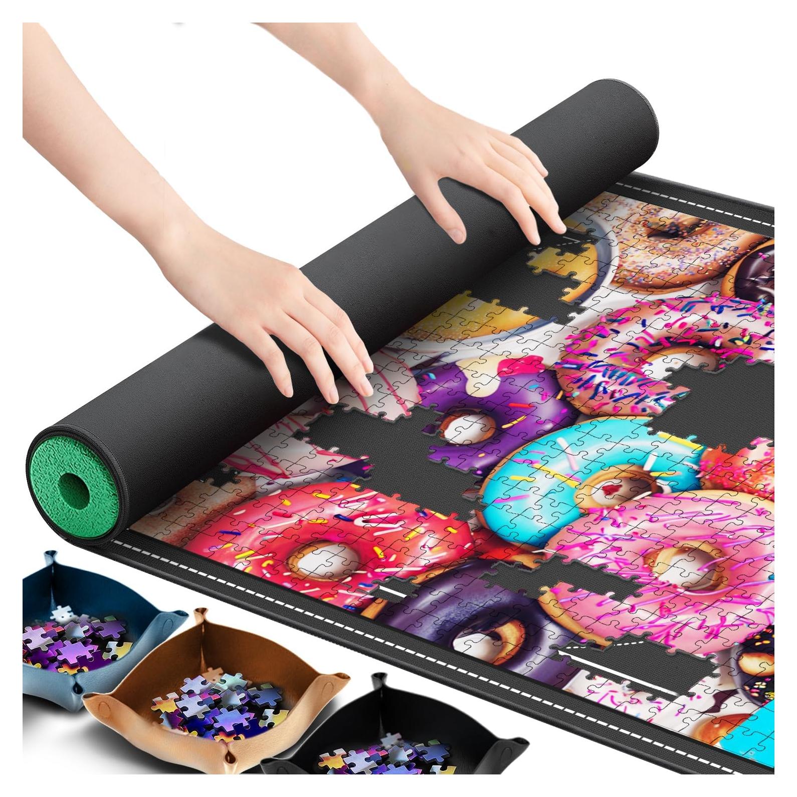 Alfombrilla para Rompecabezas Lwoeo 2000 Piezas 121.9x77.9cm Negra