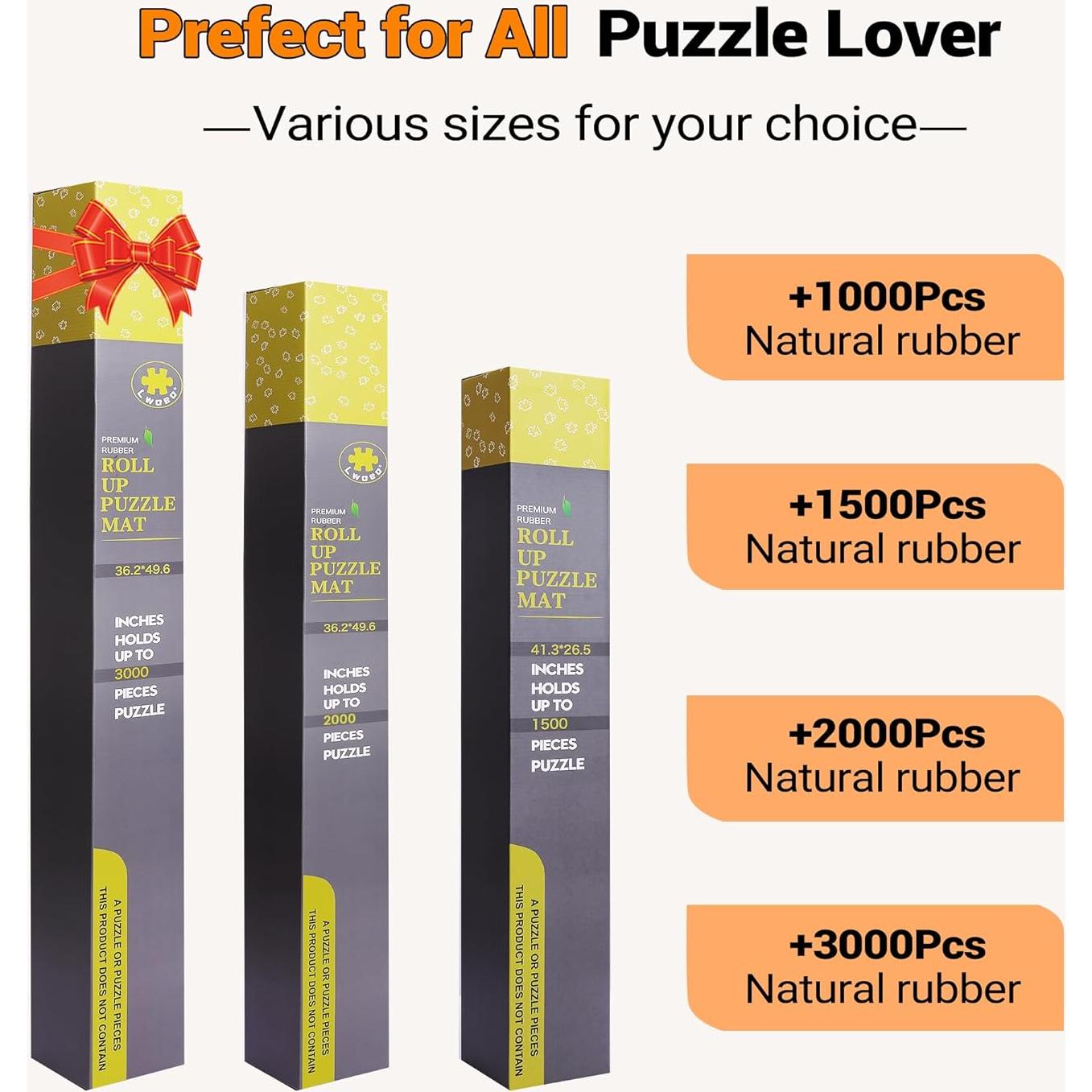 Alfombrilla para Rompecabezas Lwoeo 2000 Piezas 121.9x77.9cm Negra