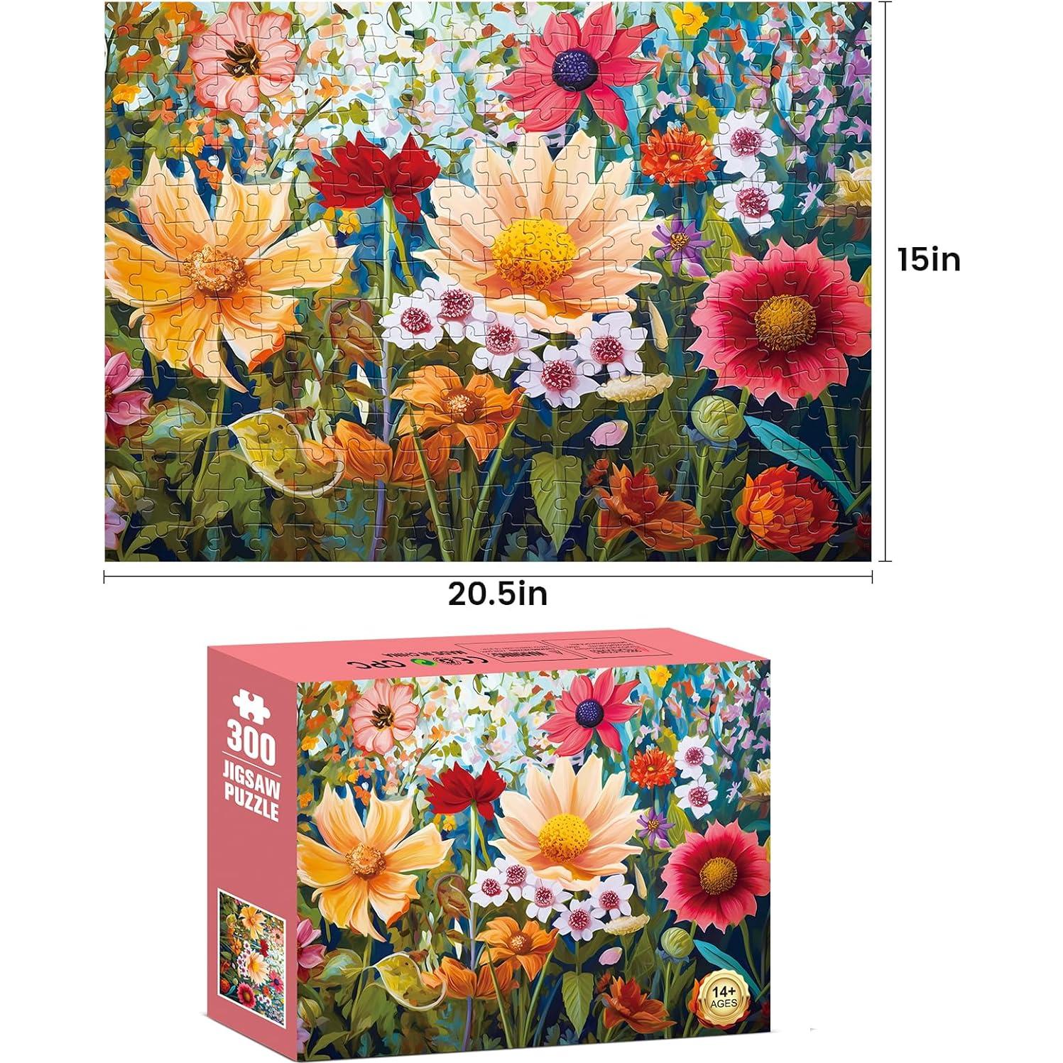 Rompecabezas de 300 Piezas WSCXSC Flores 52 x 38 cm