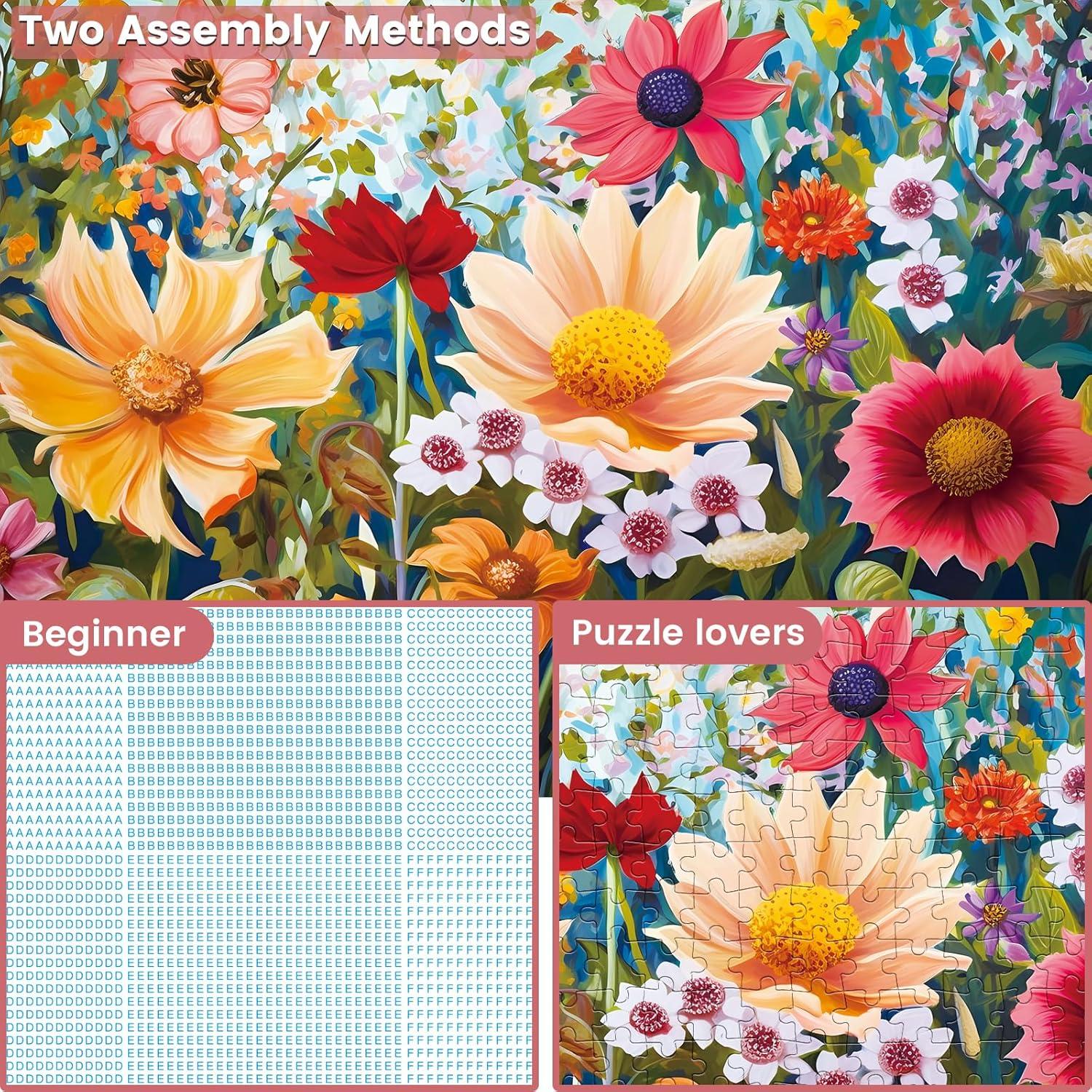 Rompecabezas de 300 Piezas WSCXSC Flores 52 x 38 cm