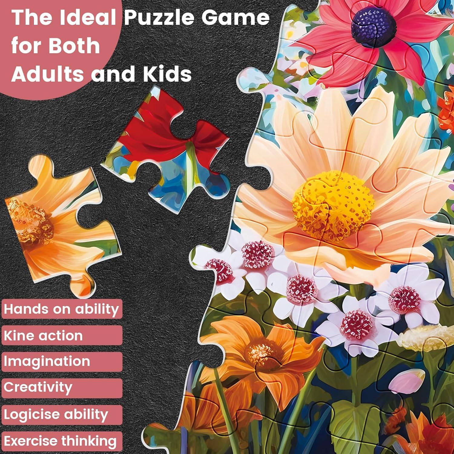 Rompecabezas de 300 Piezas WSCXSC Flores 52 x 38 cm