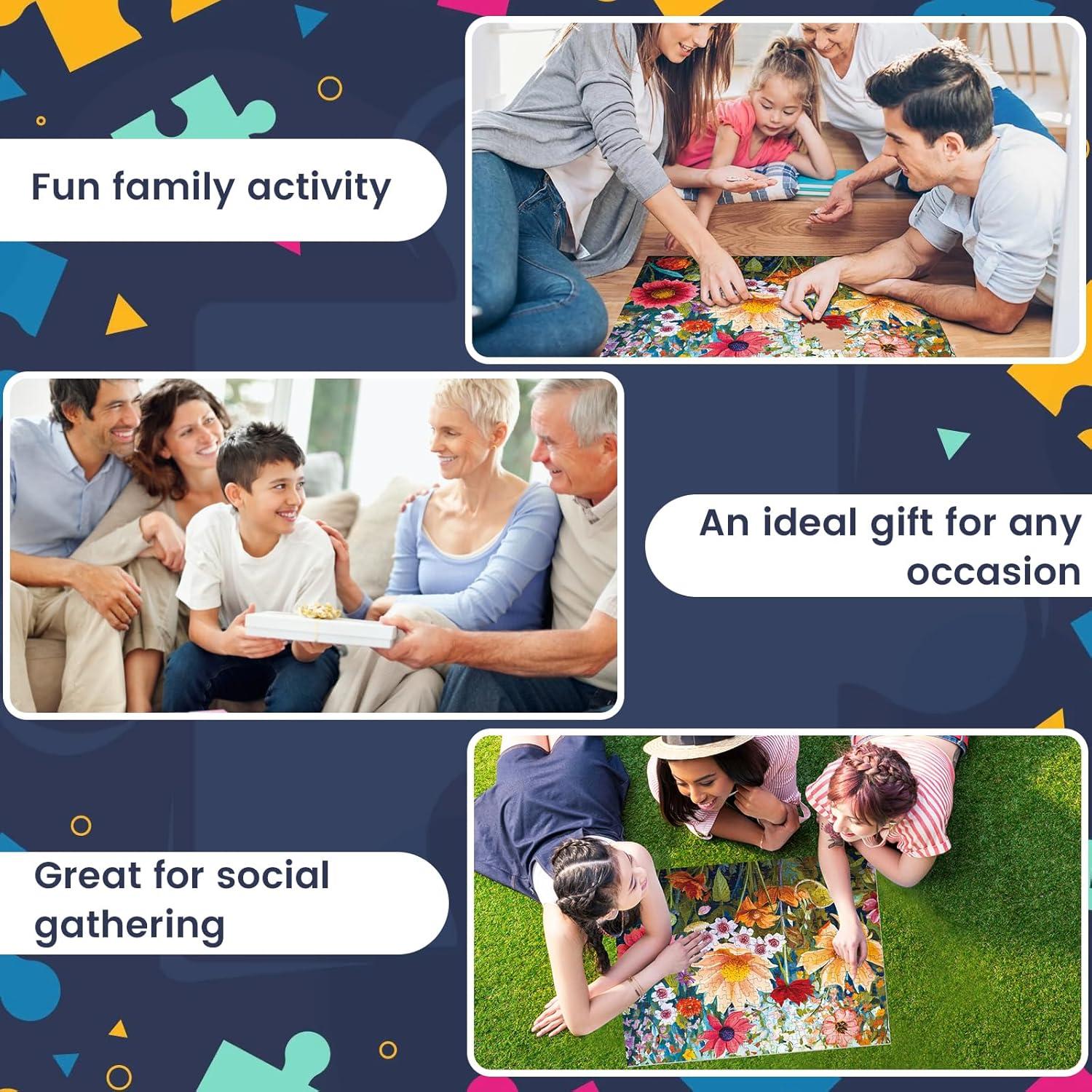 Rompecabezas de 300 Piezas WSCXSC Flores 52 x 38 cm