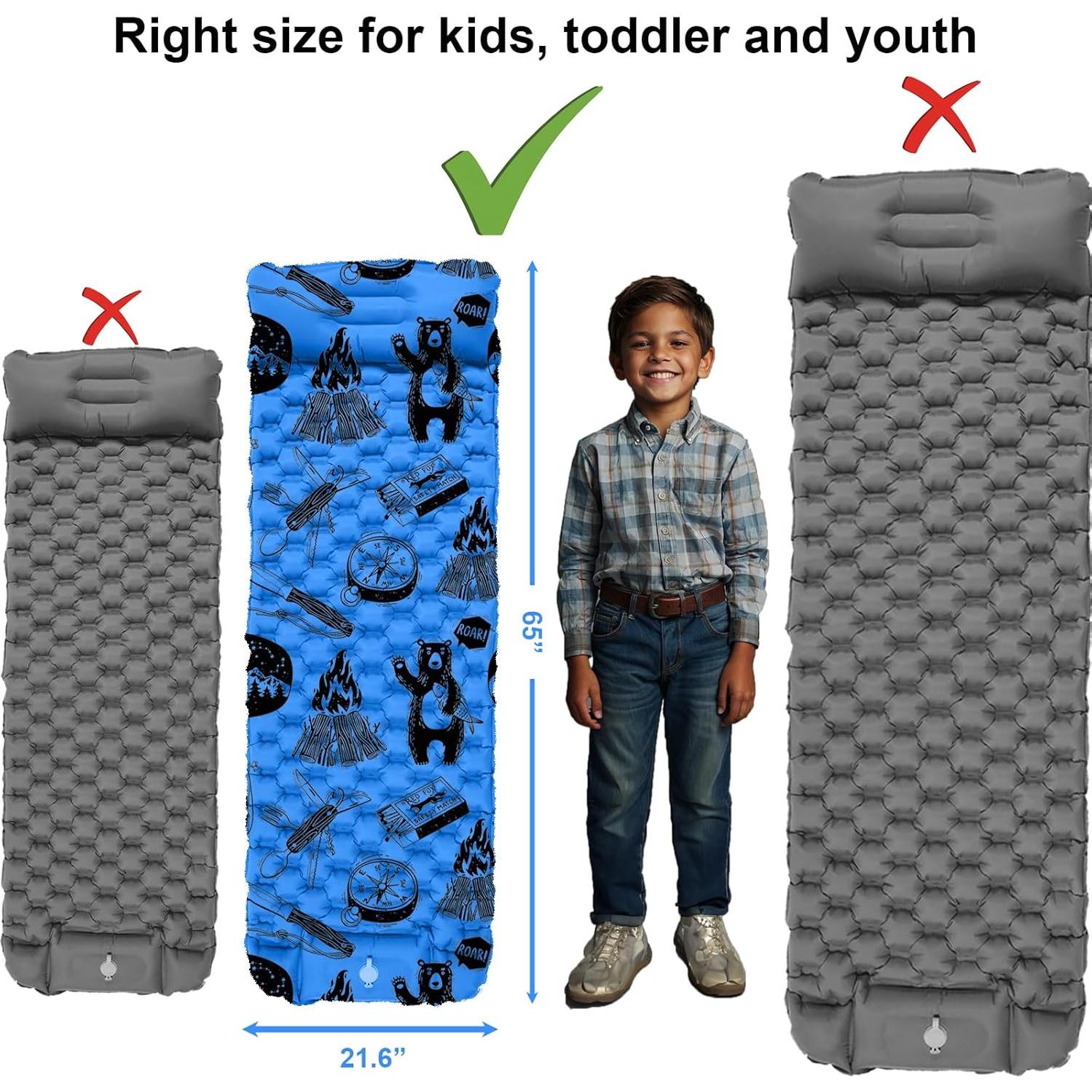 Colchón Inflable KidzAdventure 1.65m con Bomba y Almohada