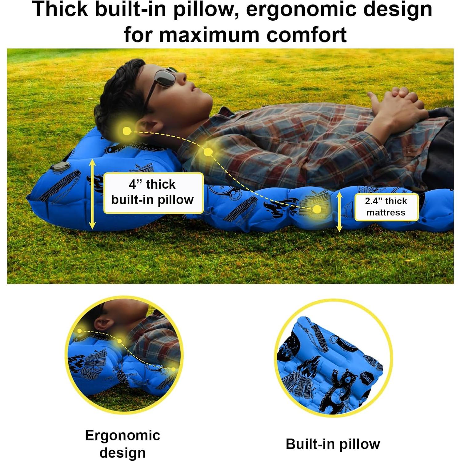 Colchón Inflable KidzAdventure 1.65m con Bomba y Almohada