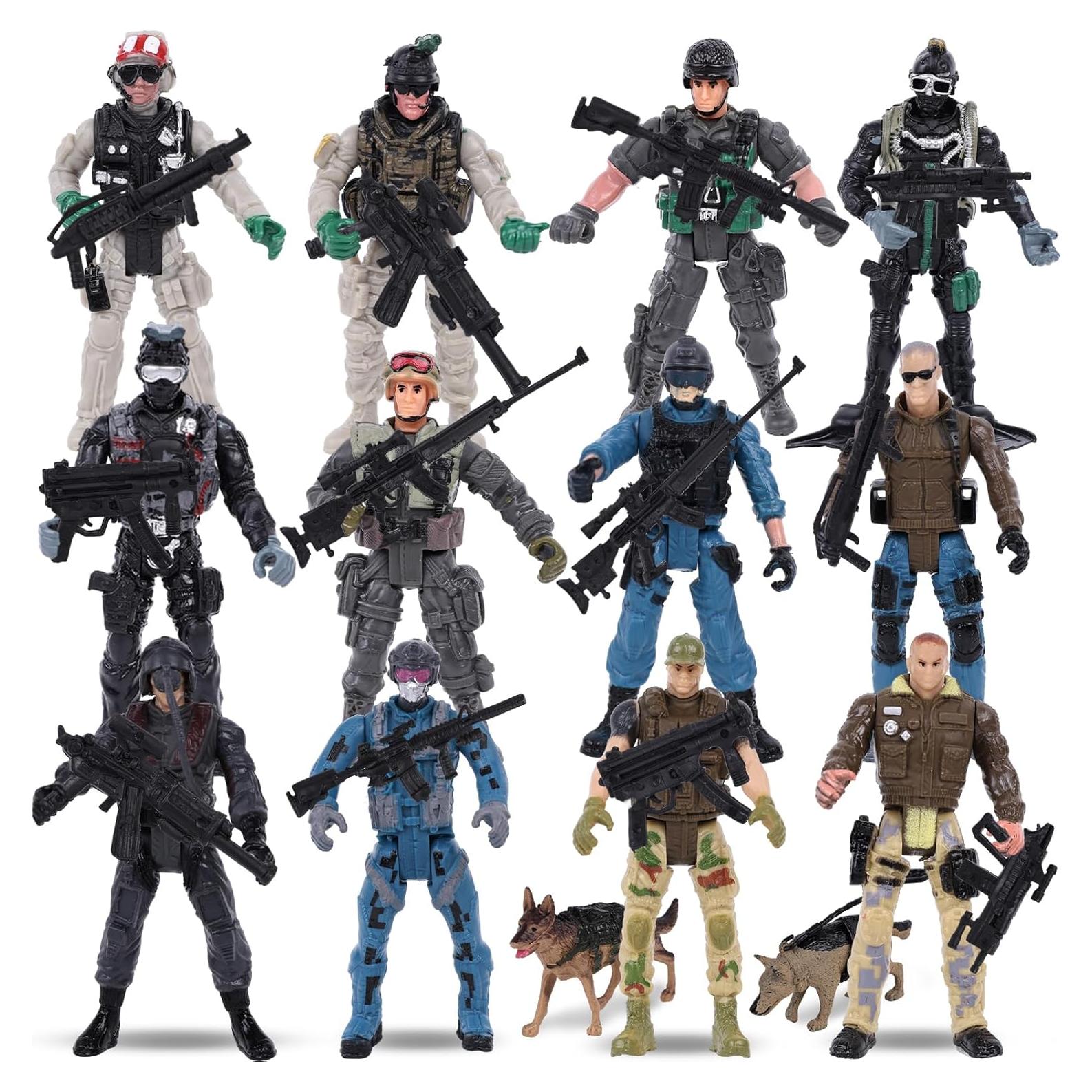 Figuras de Acción Soldados 3 Nutrias 12PCS con Armas
