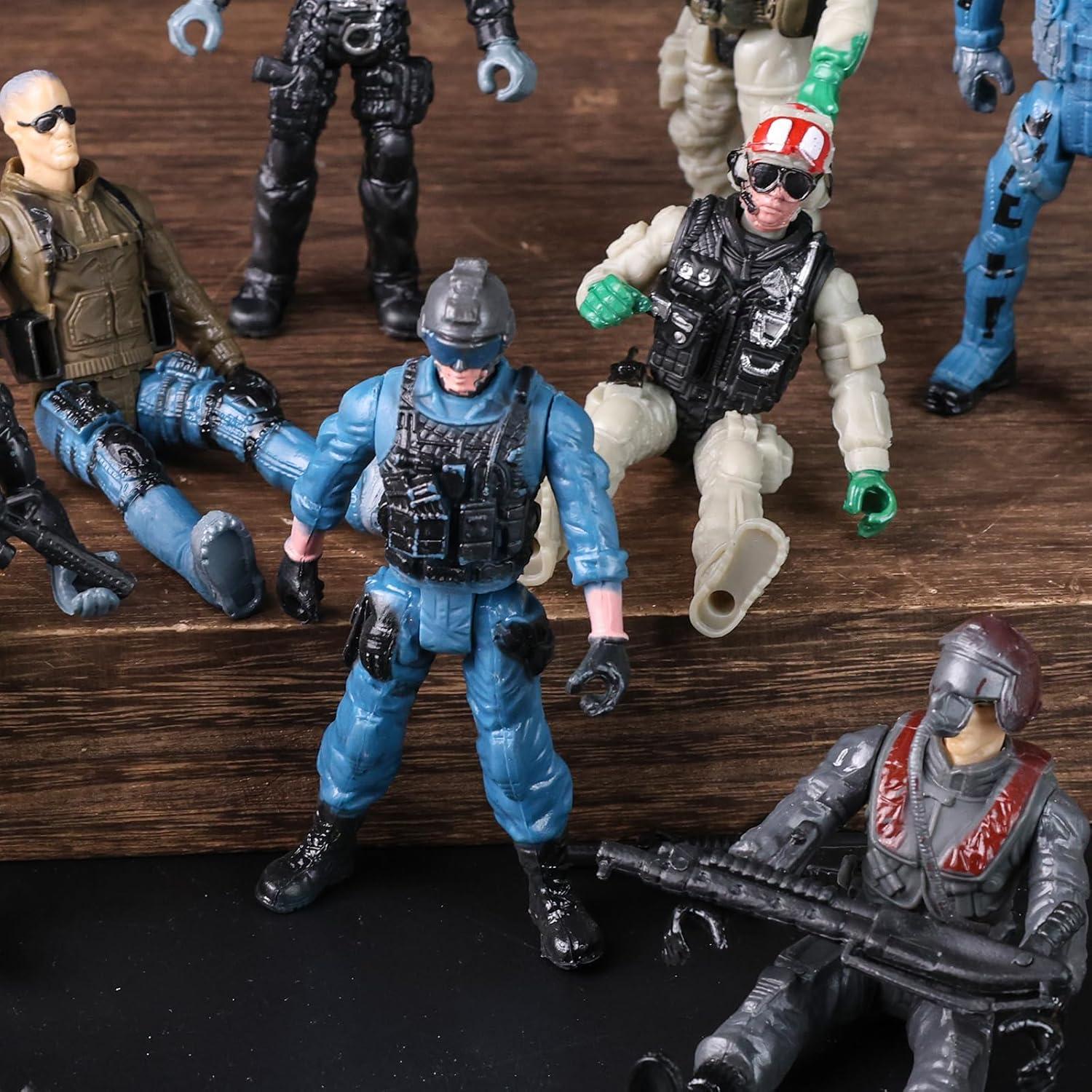 Figuras de Acción Soldados 3 Nutrias 12PCS con Armas