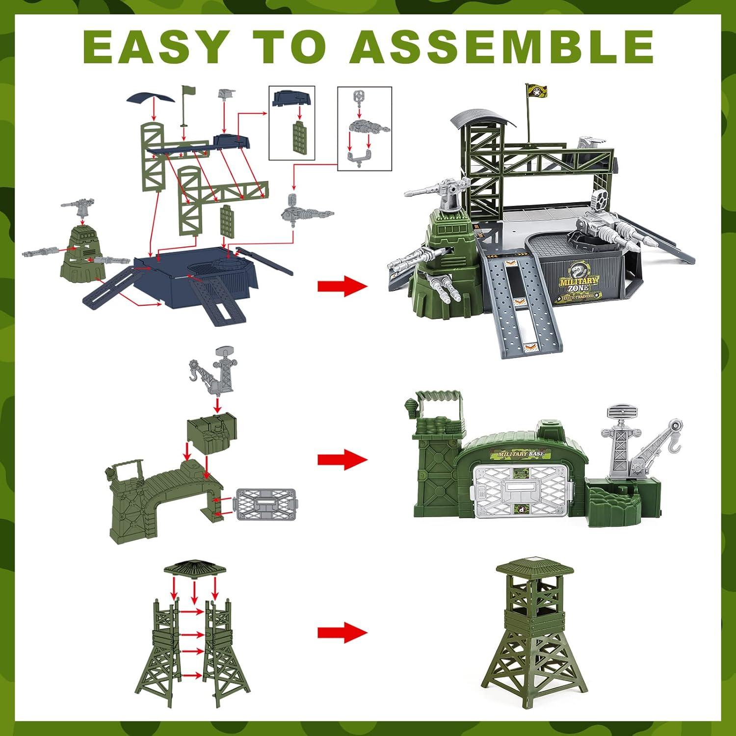 Juego de Base Militar de deAO con 38 Accesorios y Mapa